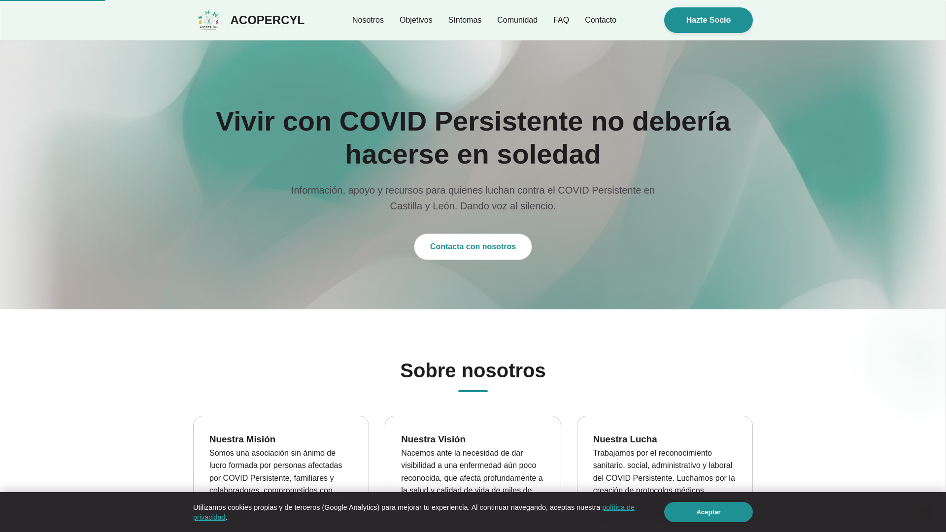 website screenshot of https://acopercyl.org/