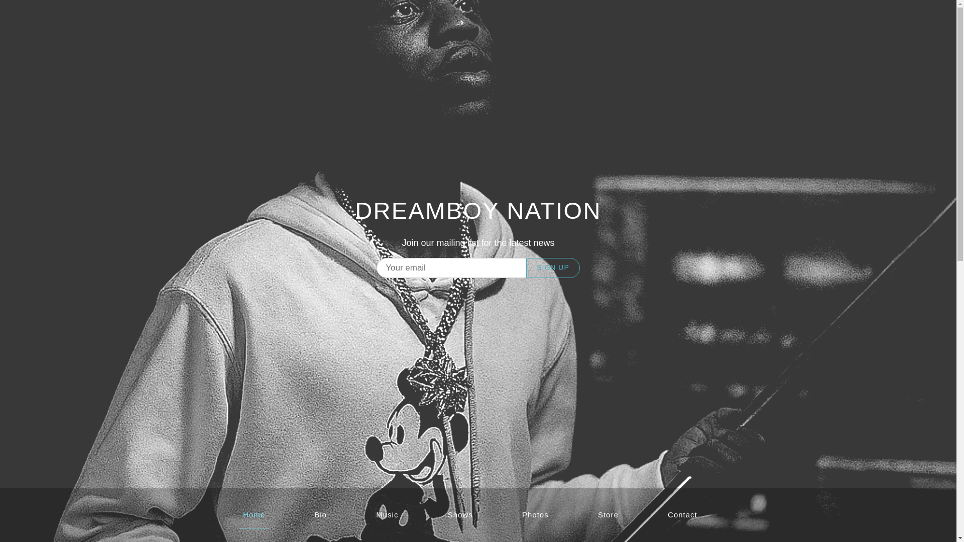 website screenshot of https://dreamboynationmusic.com/
