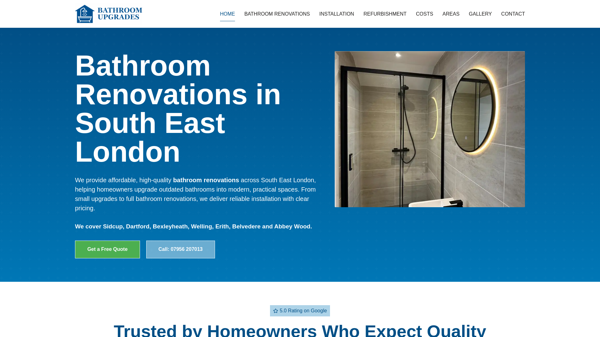 website screenshot of https://bathroomupgrades.co.uk