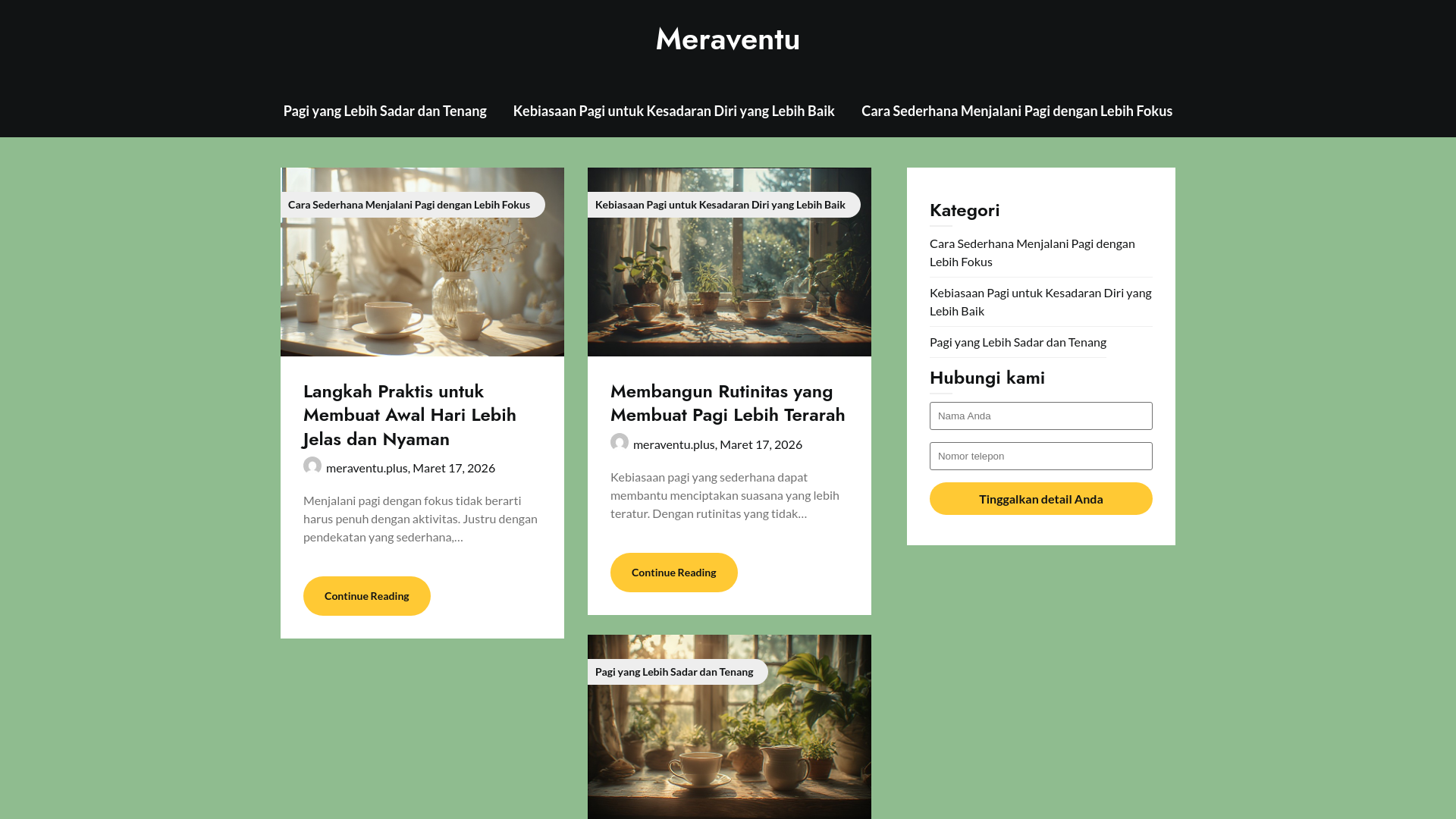 website screenshot of https://meraventu.plus