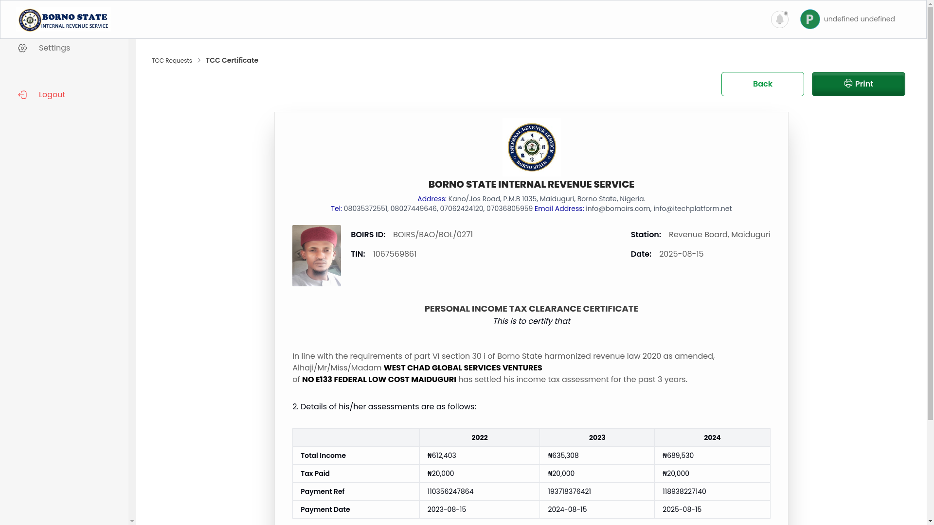 website screenshot of https://borno-fiopay-net-payer-tcc-certificate-tccld-155.pages.dev/