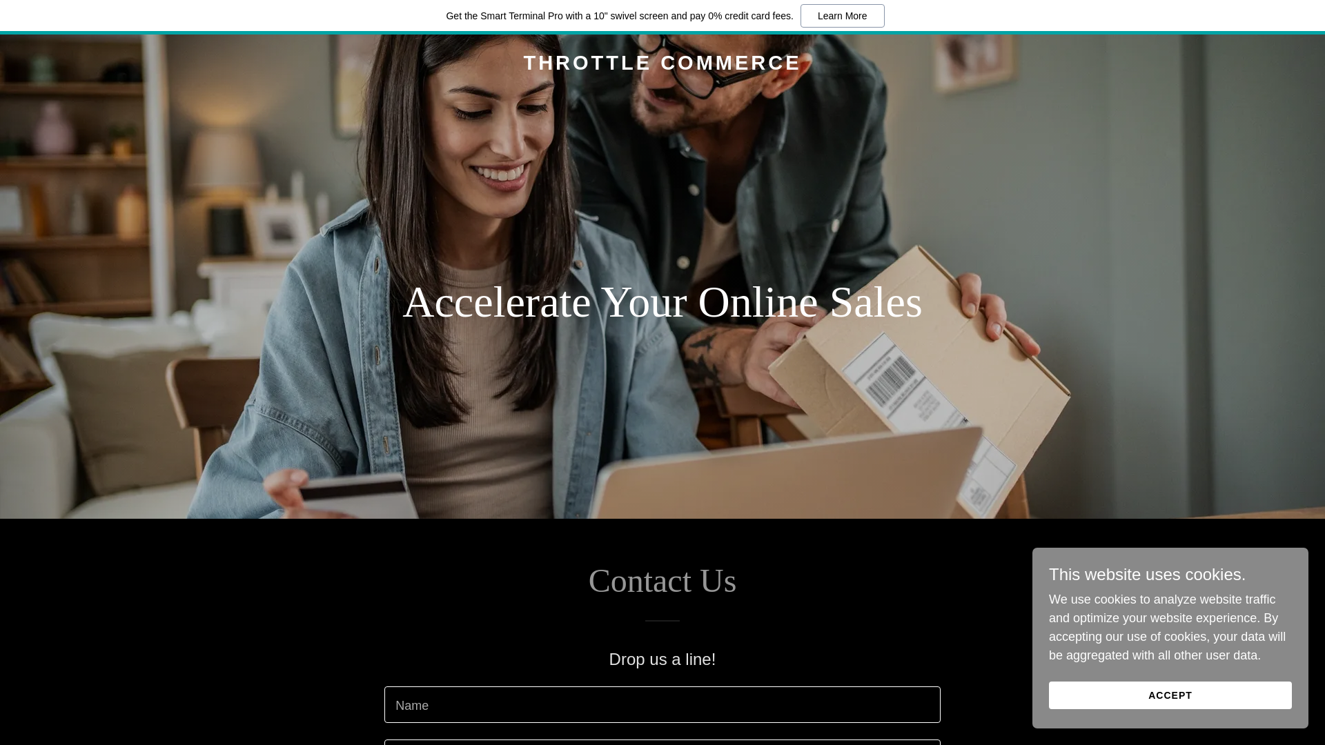 website screenshot of https://throttlecommerce.com