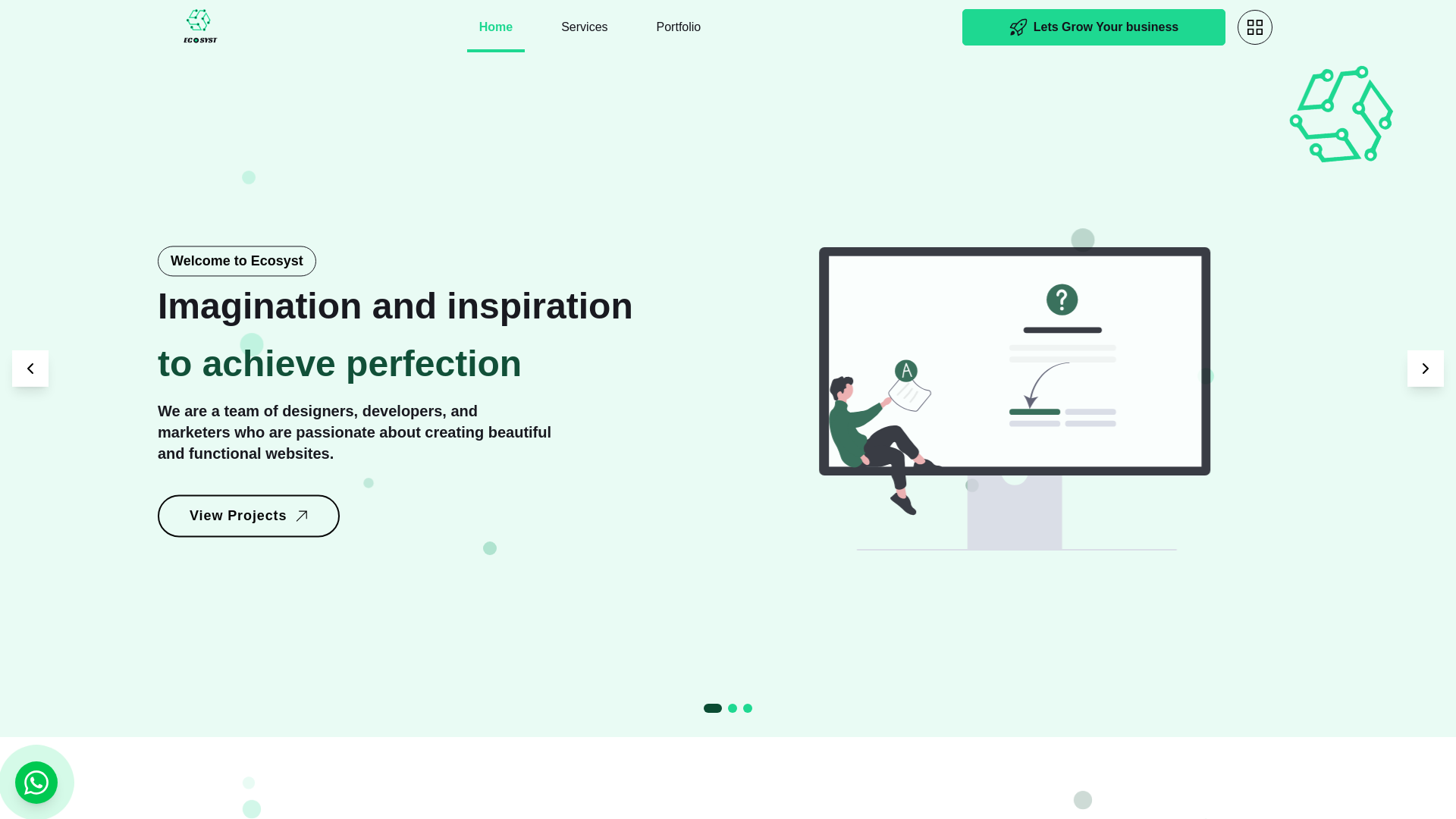 website screenshot of https://ecosystm.online