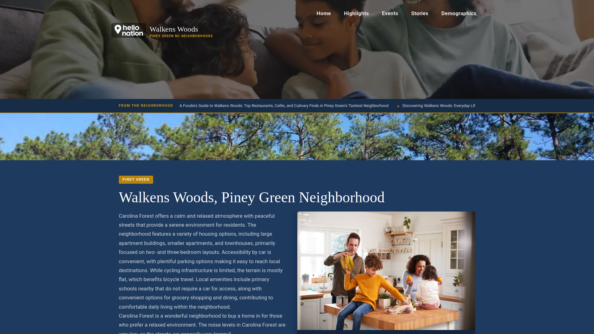 website screenshot of https://walkenswoodspineygreenneighborhood.org/