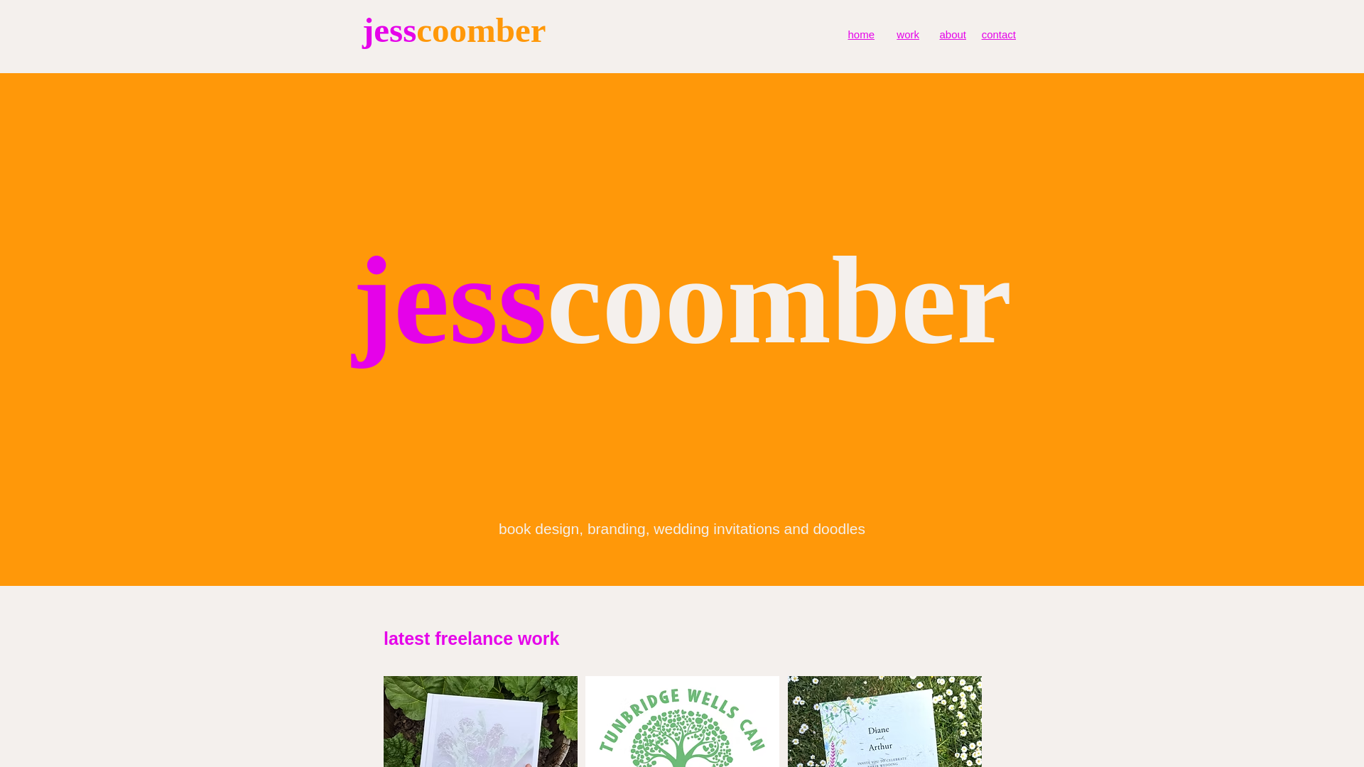 website screenshot of https://jessicacoomber.co.uk/