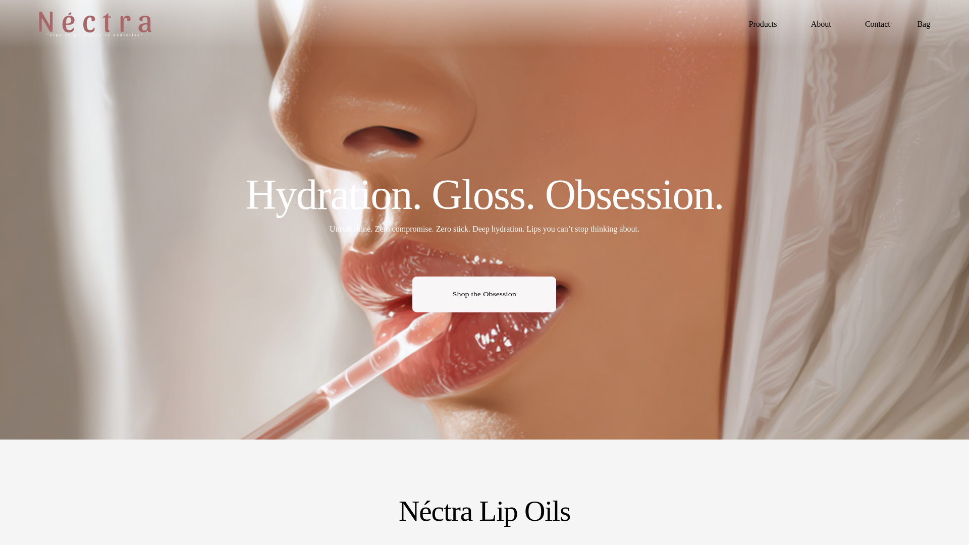 website screenshot of https://nectrabeauty.com