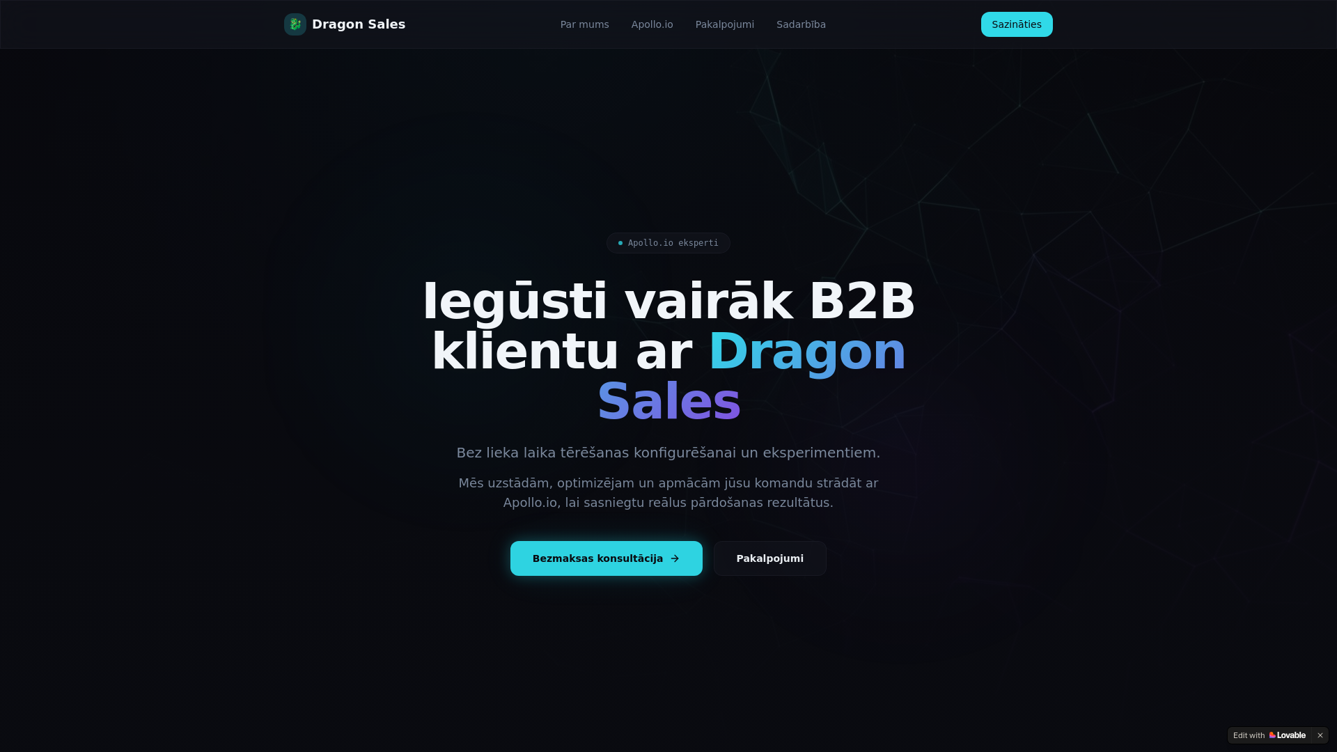 website screenshot of https://dragonsales.eu/
