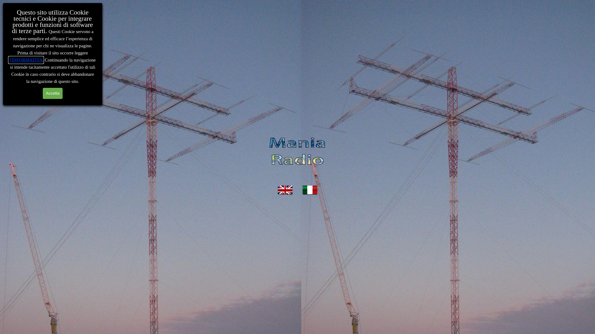 website screenshot of https://maniaradio.it
