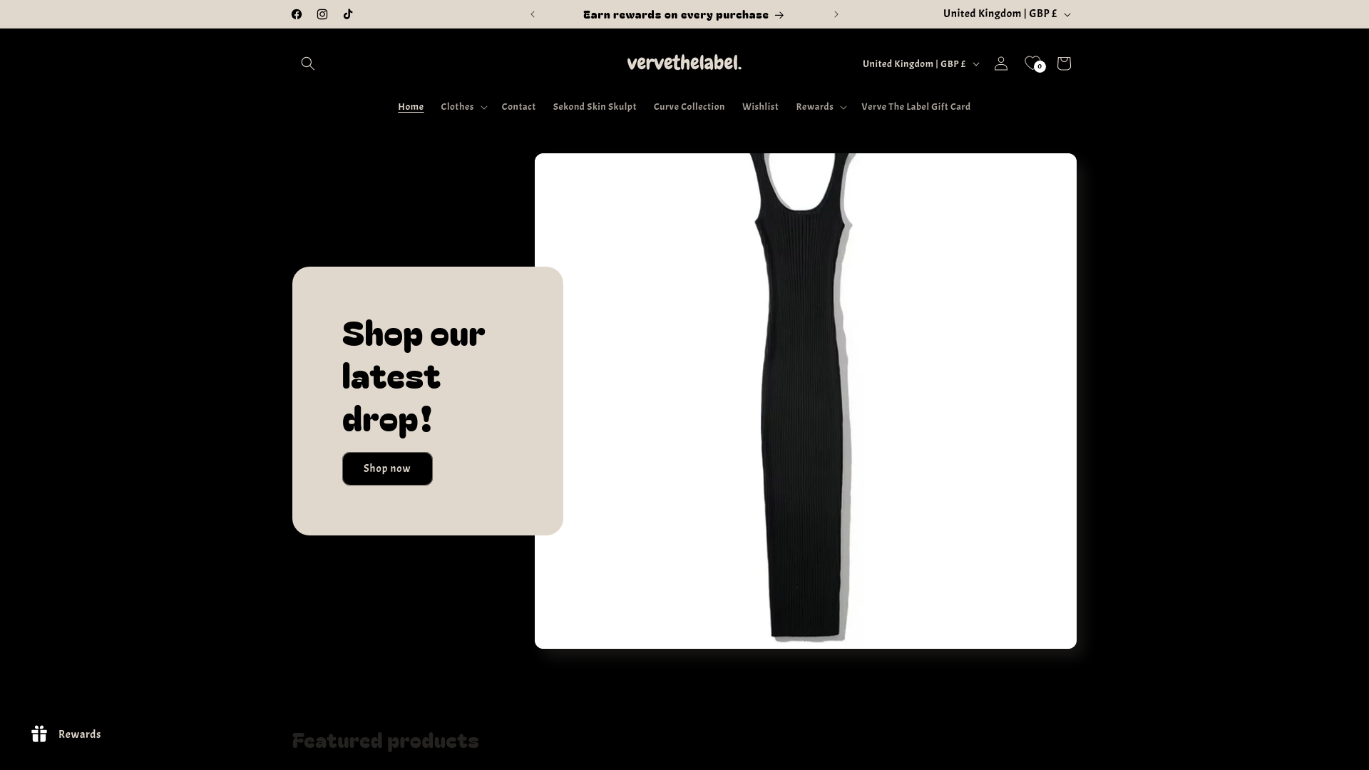 website screenshot of https://vervethelabel.com/