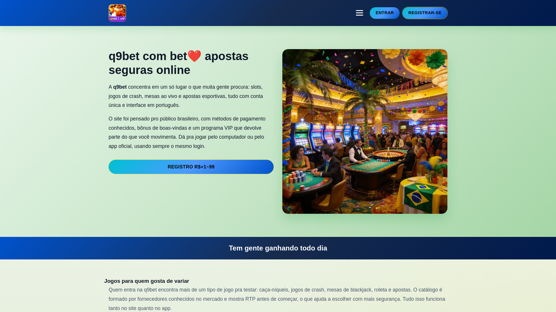 website screenshot of https://q9betsl.com/