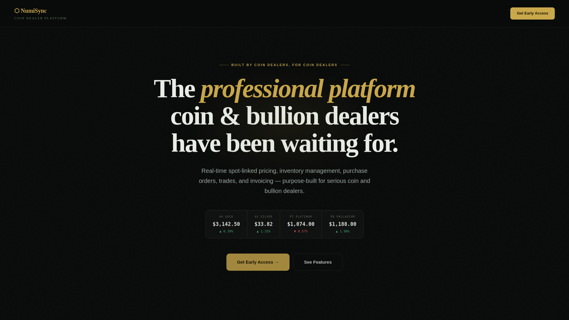 website screenshot of https://numisync.app/