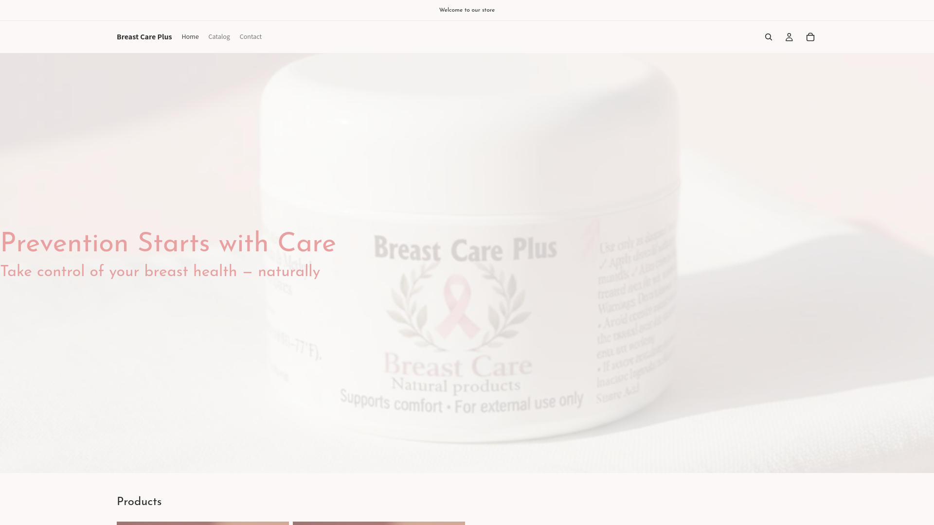 website screenshot of https://breastcareplus.com
