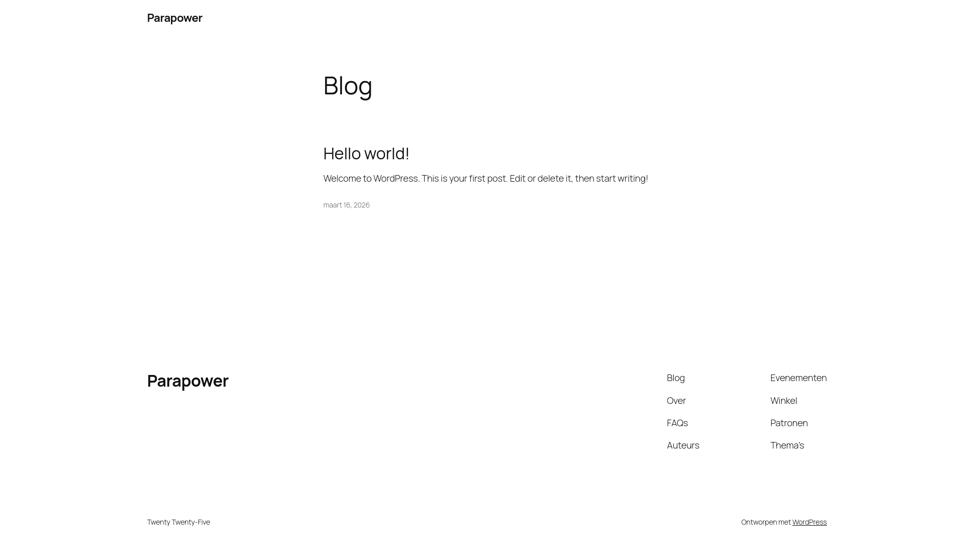 website screenshot of https://parapower.be/