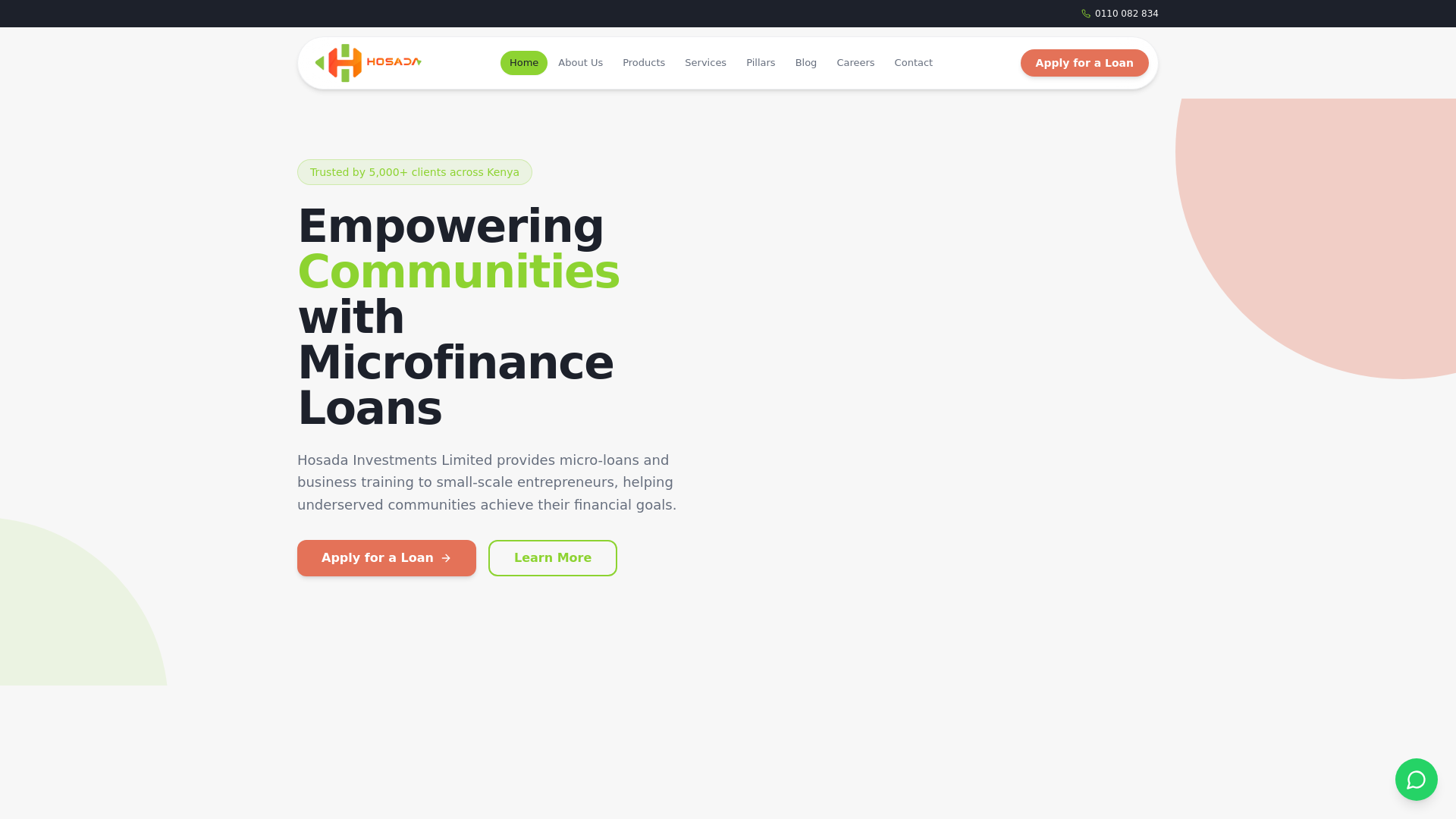 website screenshot of https://hosada.co.ke/