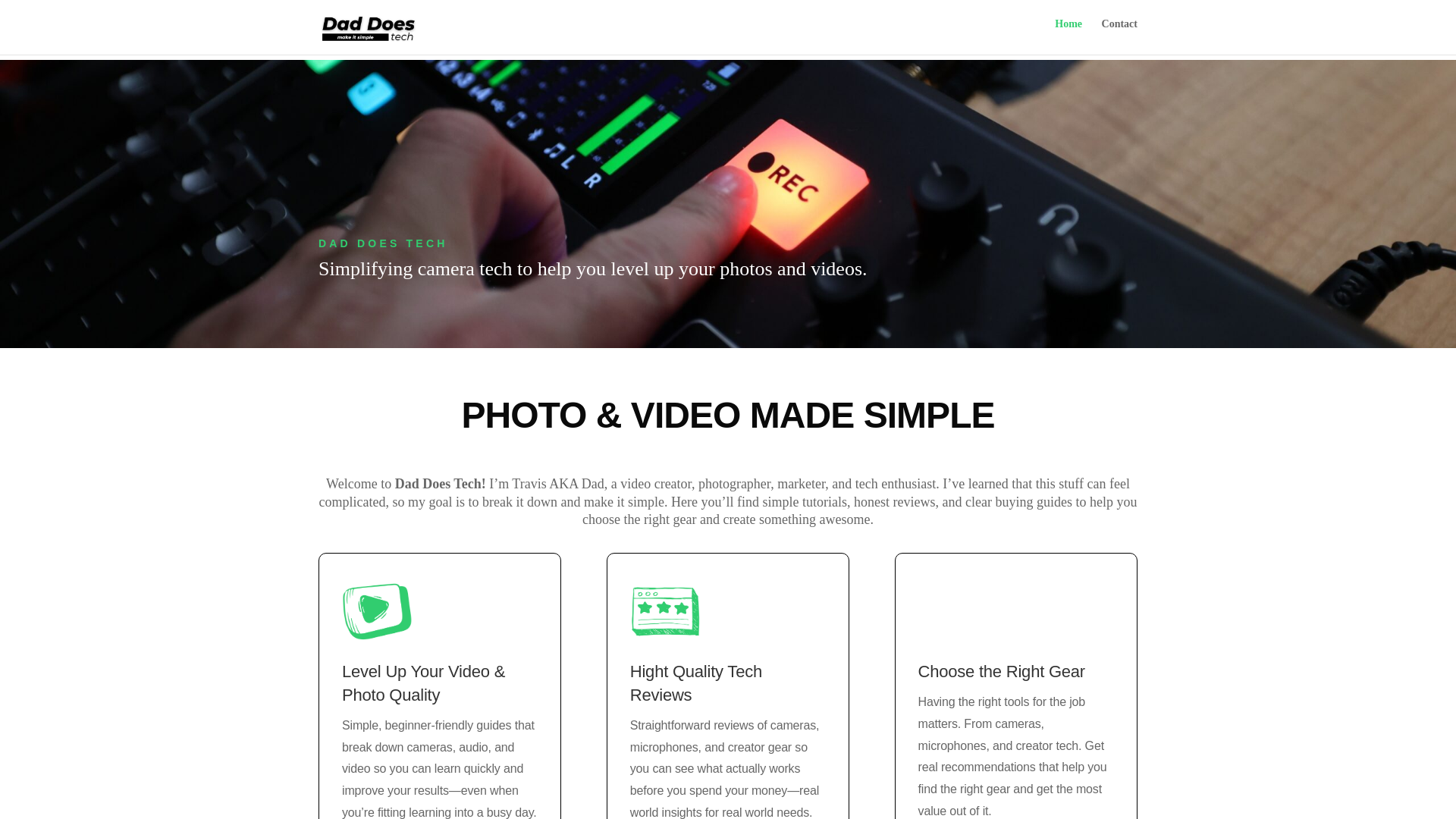 website screenshot of https://daddoestechhq.com/