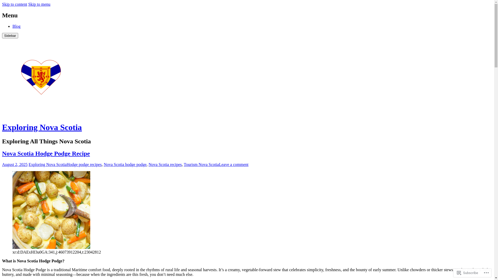 website screenshot of https://exploringnovascotia.blog/