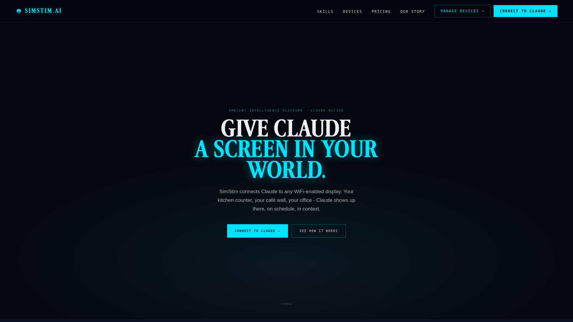 website screenshot of https://simstim.pages.dev/