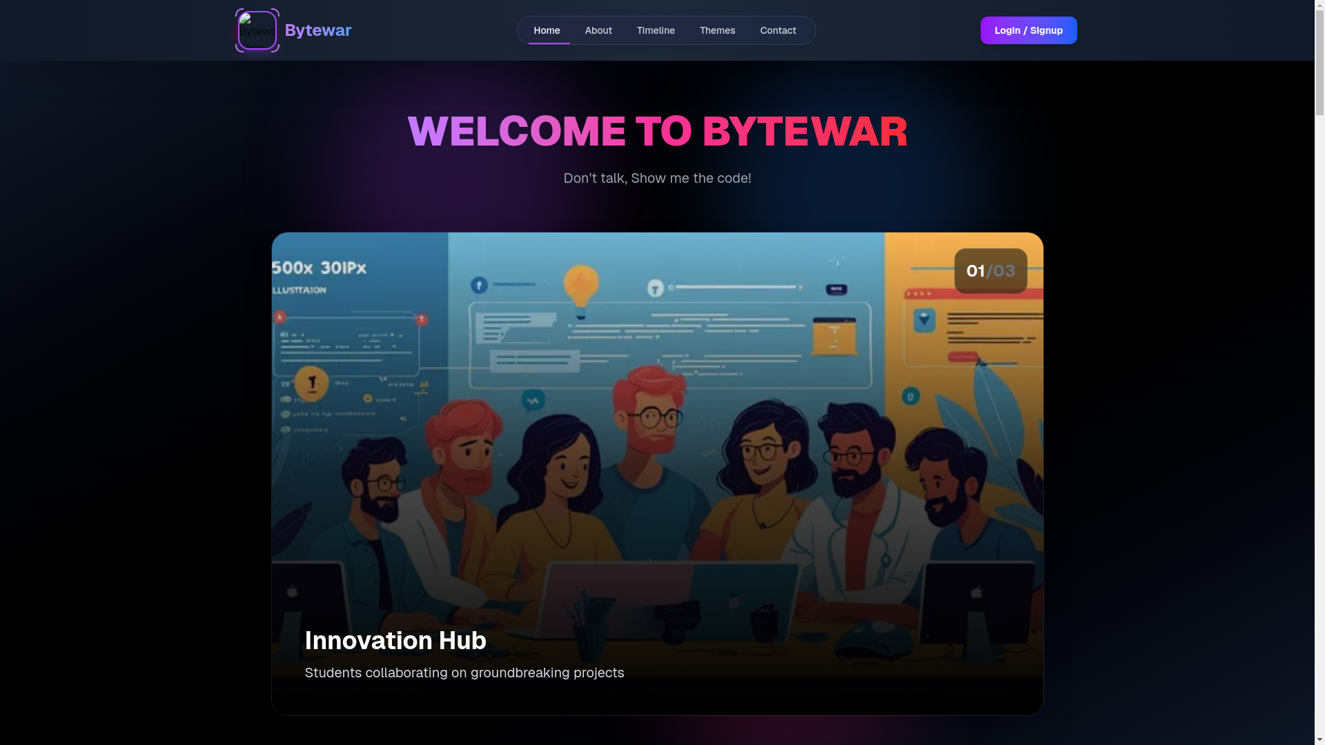 website screenshot of https://bytewar.in/
