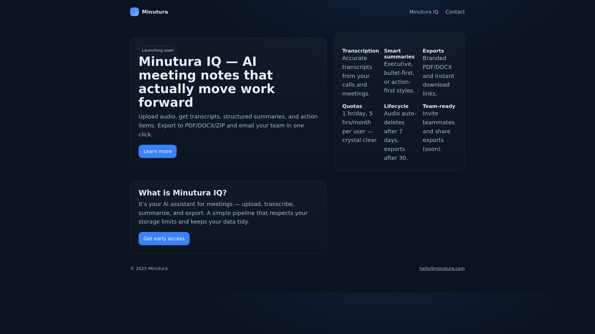 website screenshot of https://minutura.pages.dev/