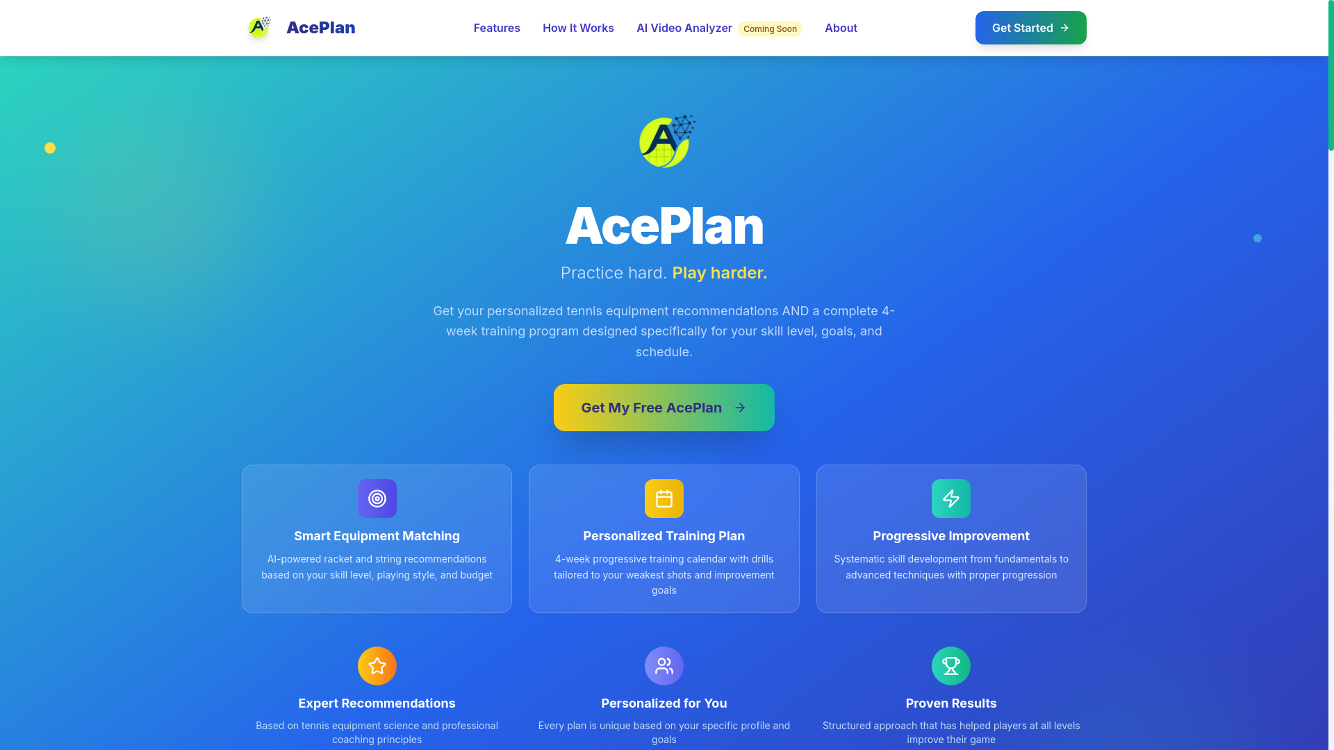 website screenshot of https://aceplan.me/