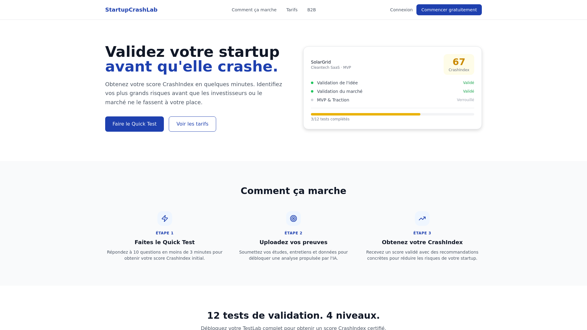 website screenshot of https://startupcrashlab.pages.dev/