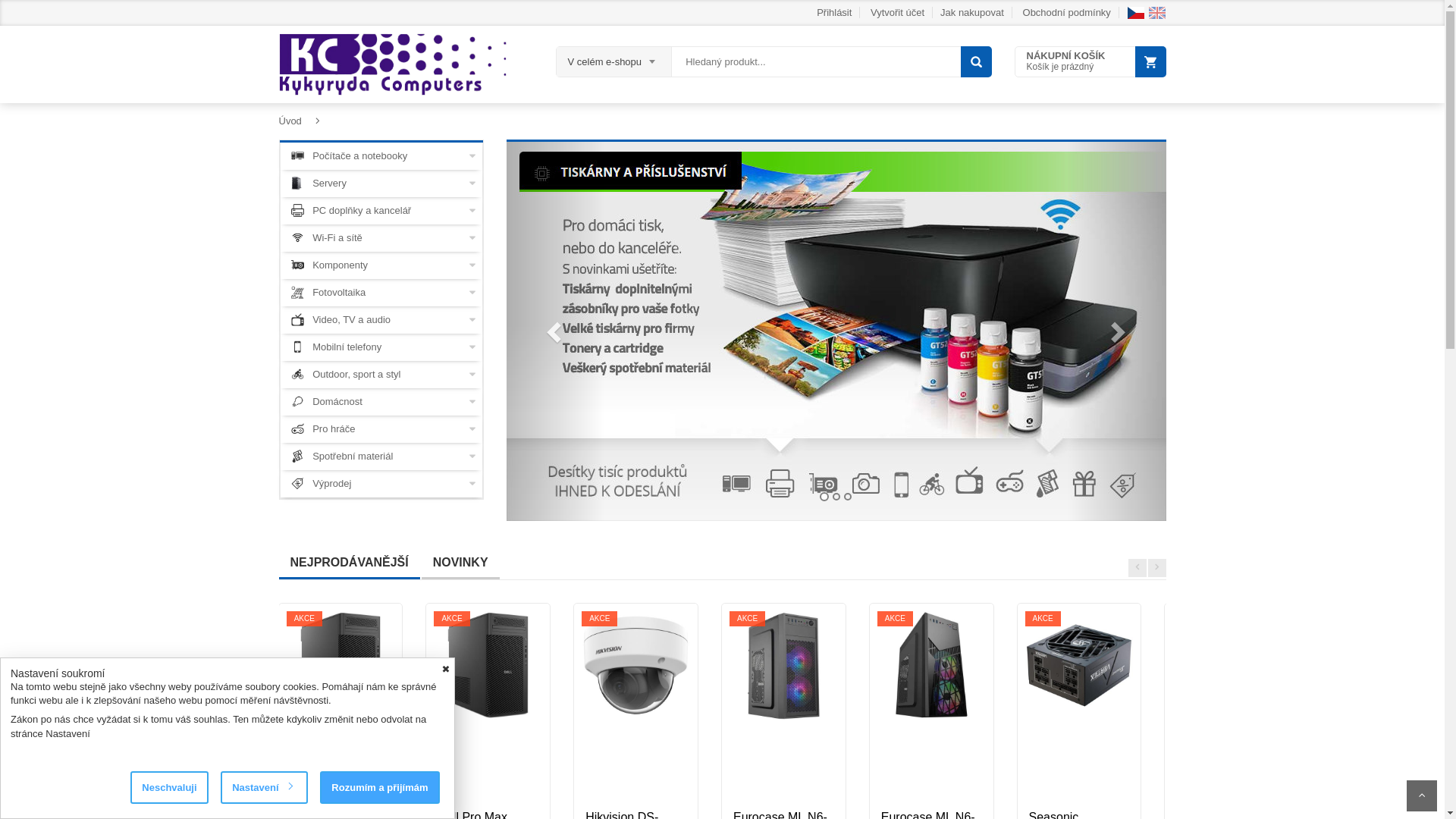 website screenshot of https://www.pocitaceshop.cz/