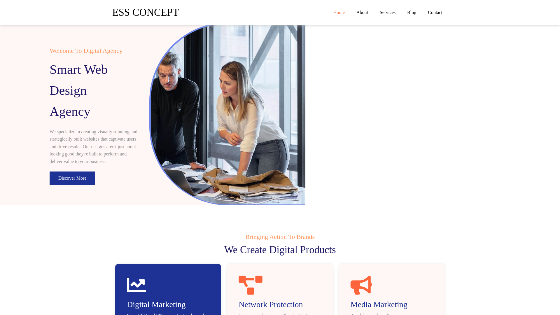 website screenshot of https://essconcept.ma
