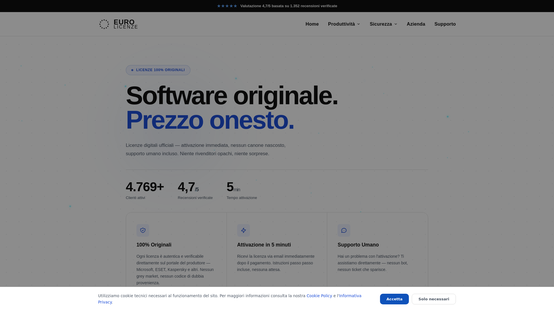 website screenshot of https://eurolicenze-site.pages.dev/