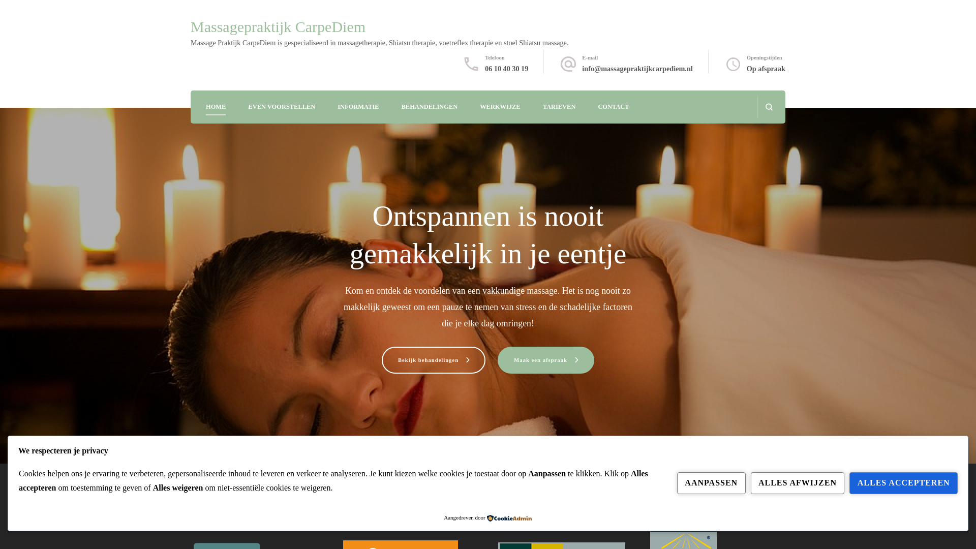 website screenshot of https://massagepraktijkcarpediem.nl/