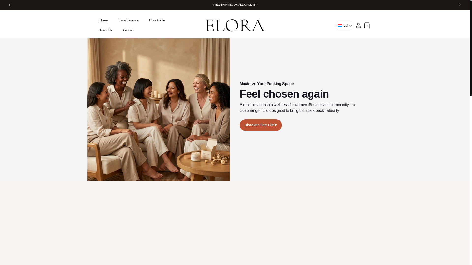 website screenshot of https://eloracircle.com/