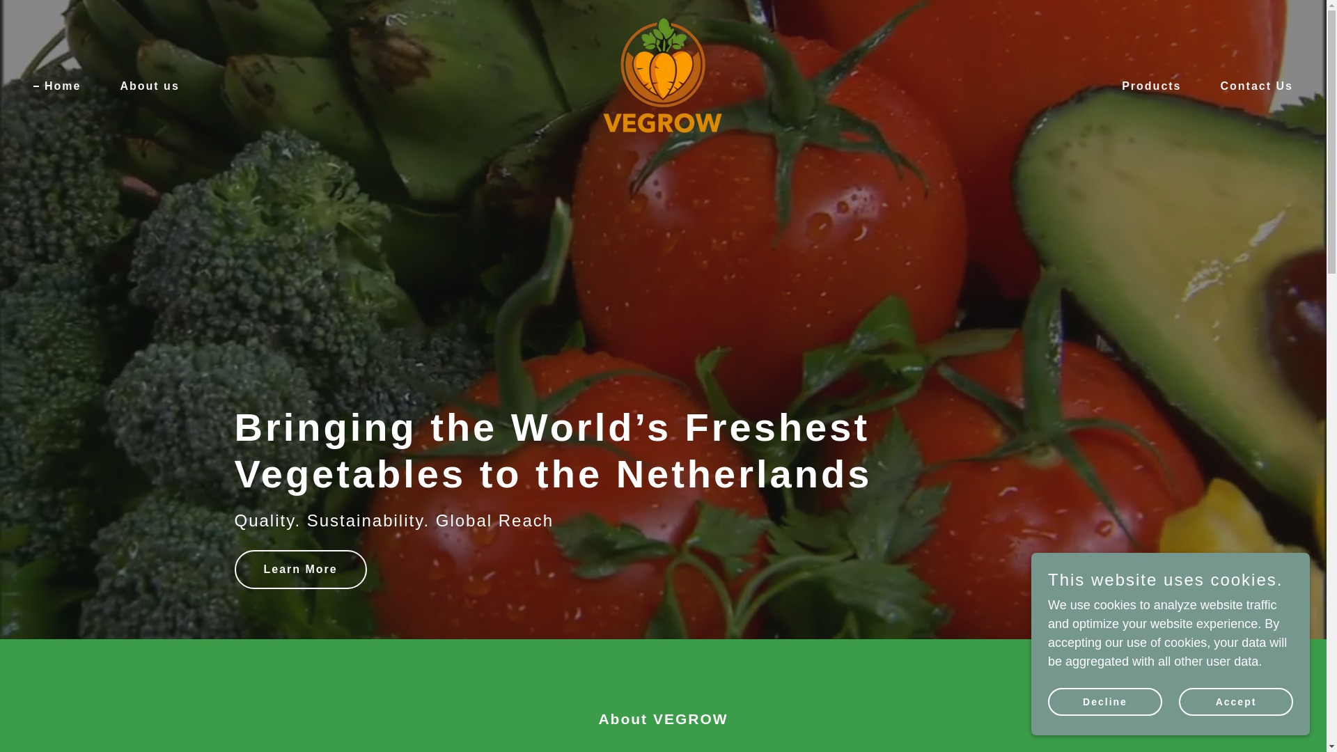 website screenshot of https://vegrow.nl/