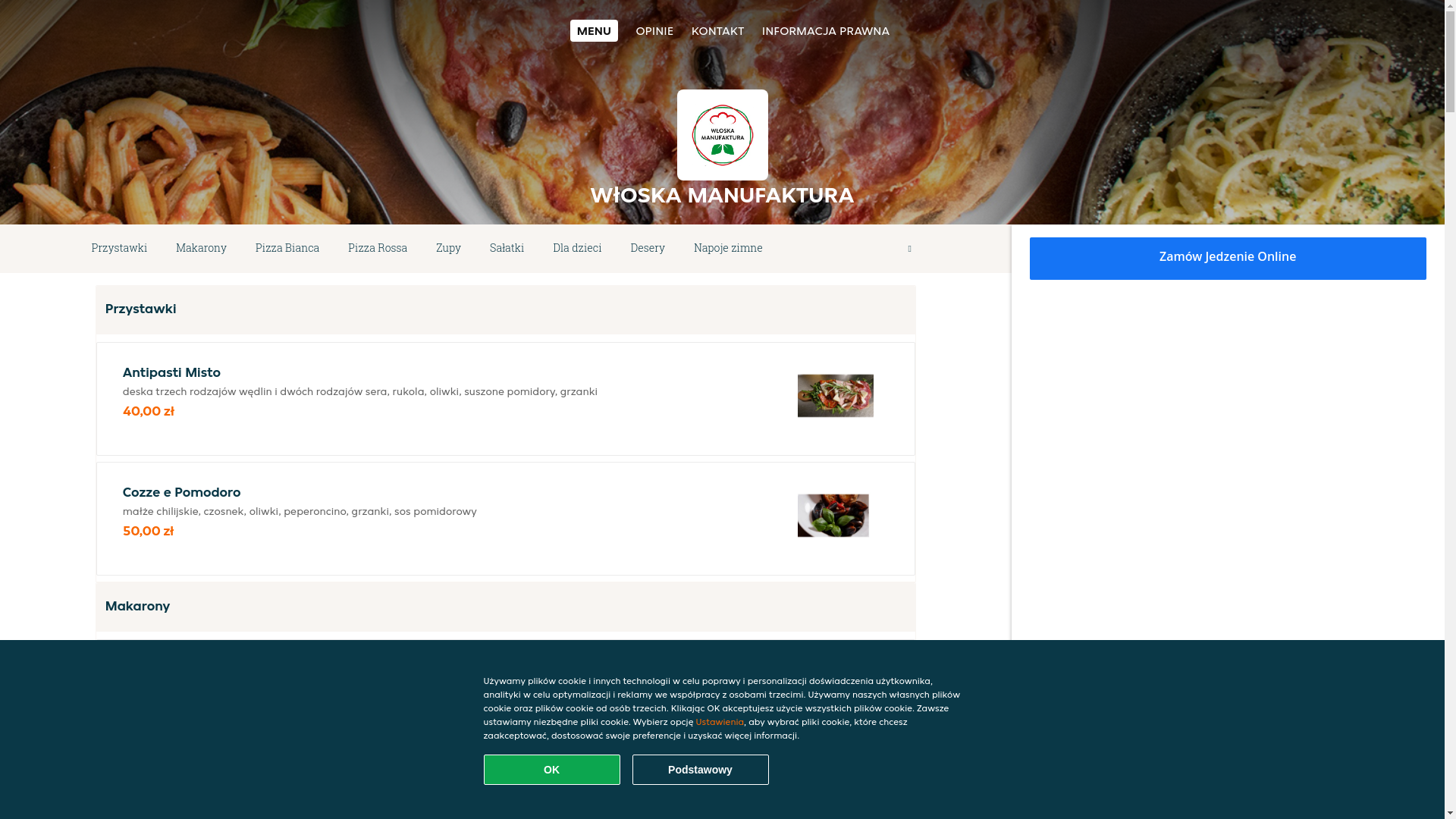 website screenshot of https://wloska-manufaktura-warszawa.pl/