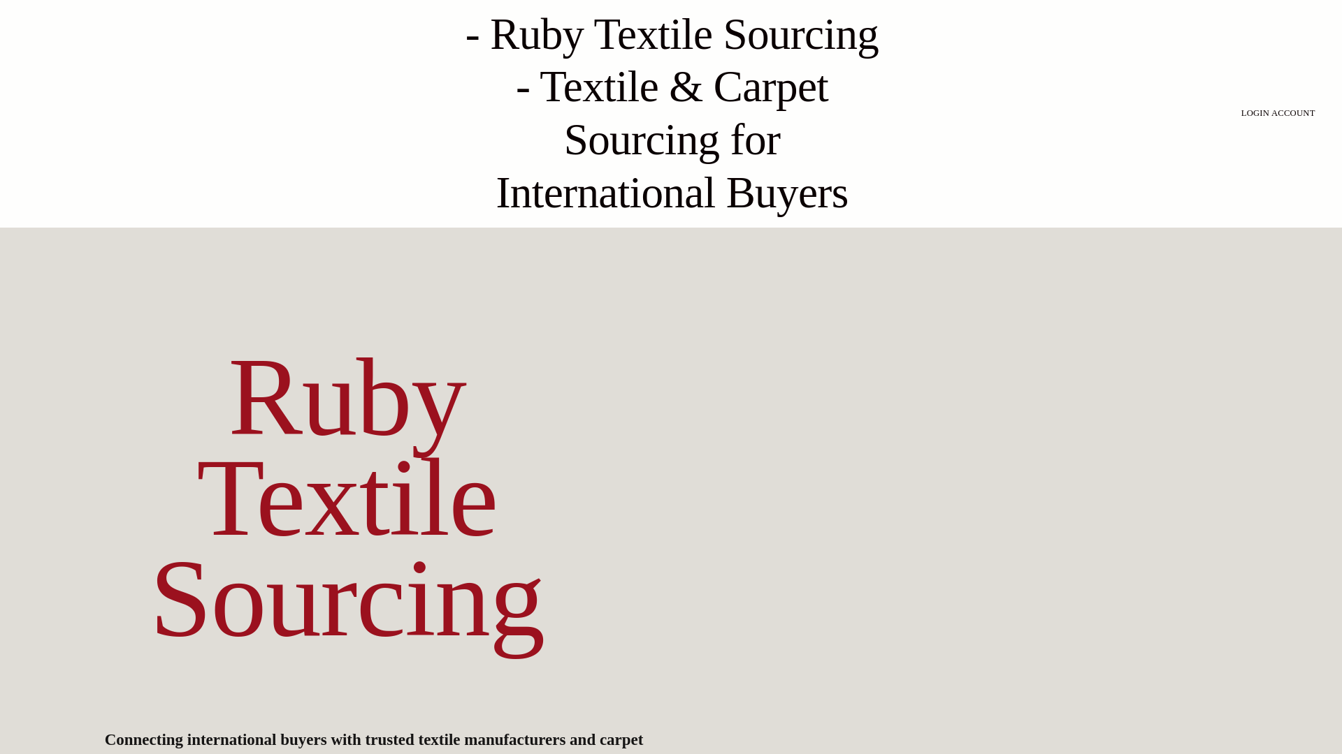 website screenshot of https://rubytextilesourcing.com/