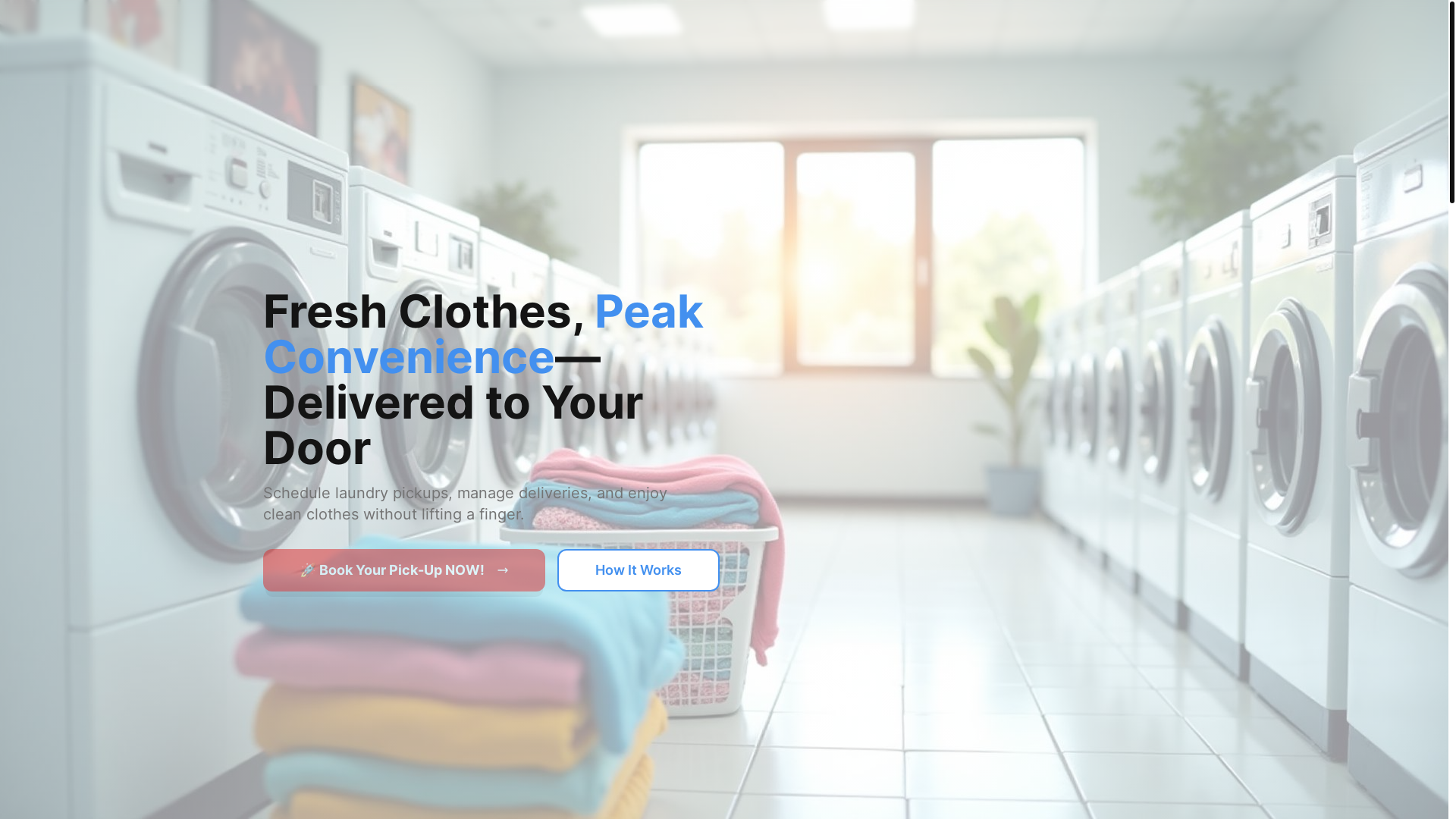 website screenshot of https://pklaundry.com/