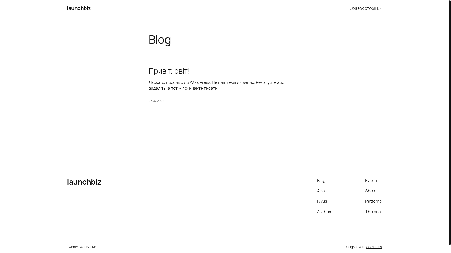 website screenshot of https://launchbiz.space/