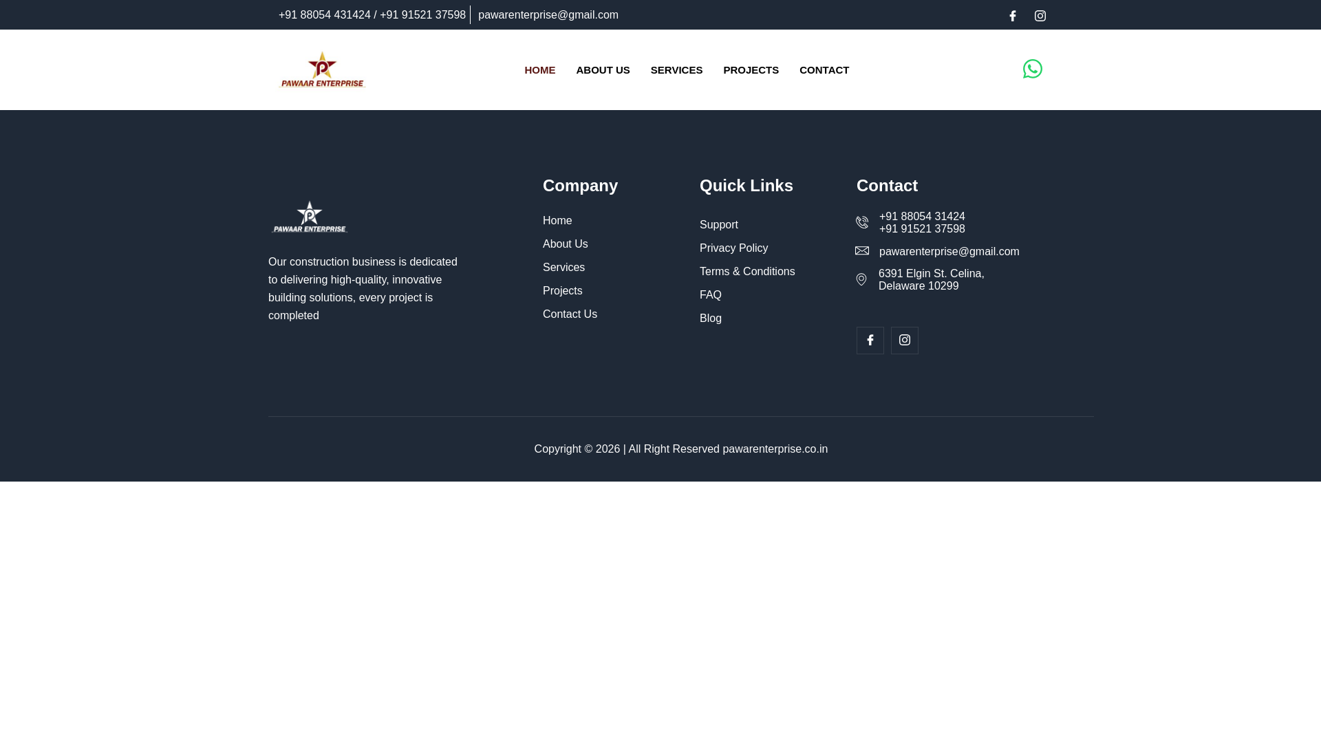 website screenshot of https://pawarenterprise.co.in