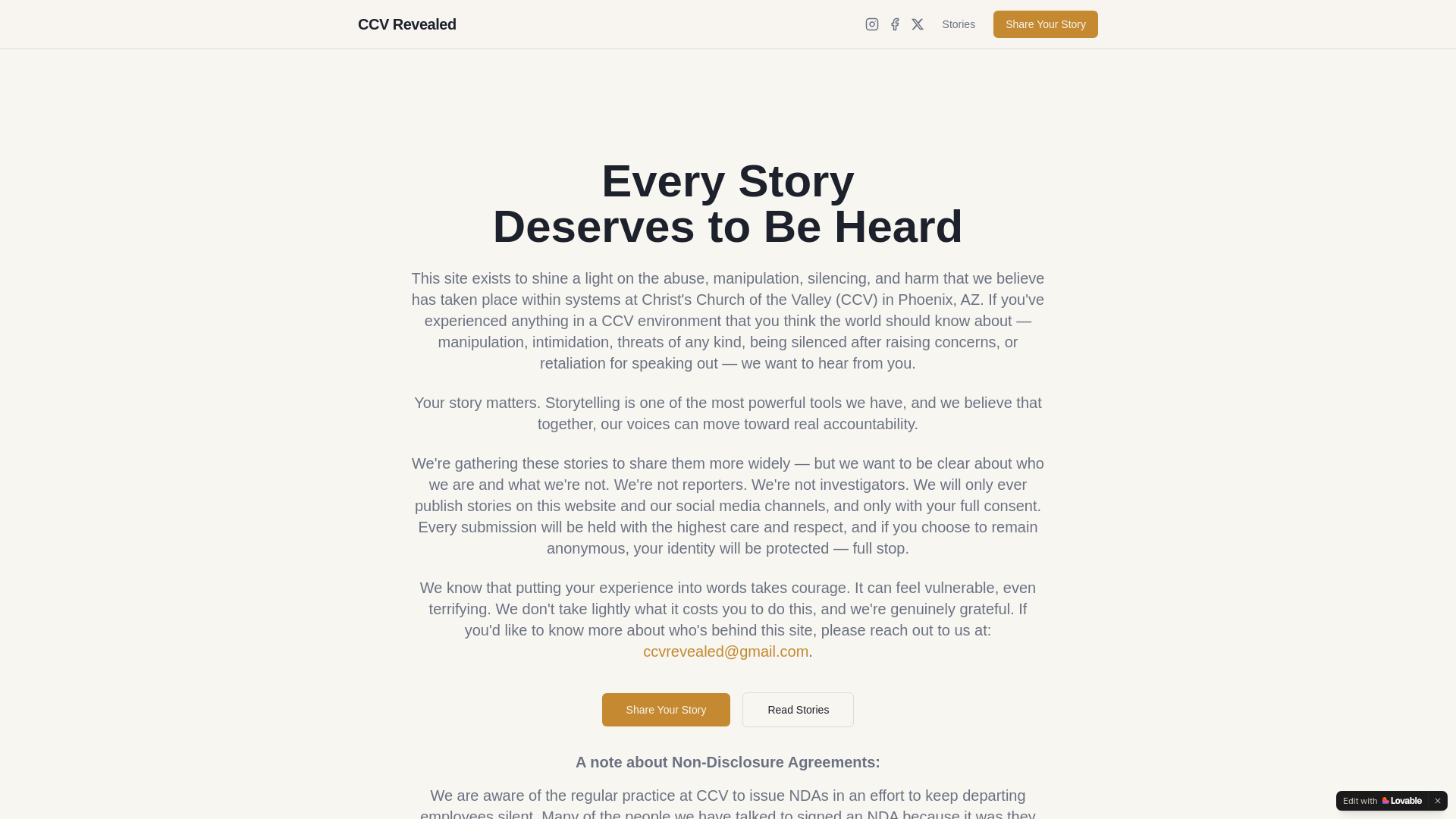 website screenshot of https://ccvrevealed.com/