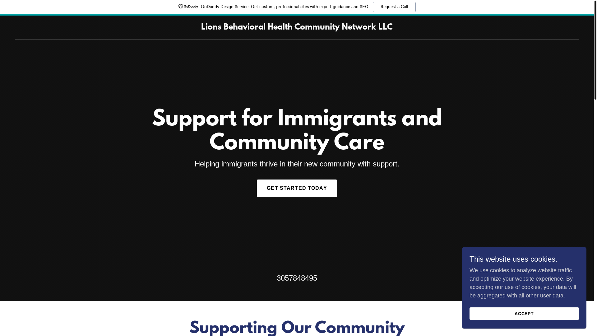 website screenshot of https://lionsbehavioralhealthcommunity.com/