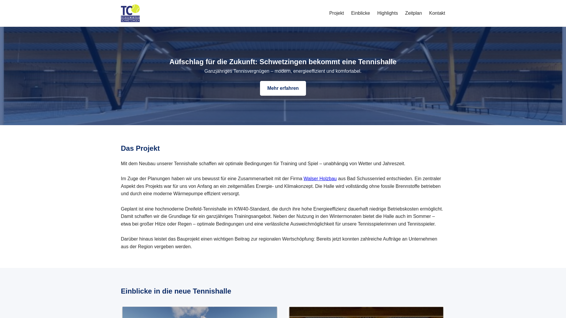 website screenshot of https://tennishalle-schwetzingen.de