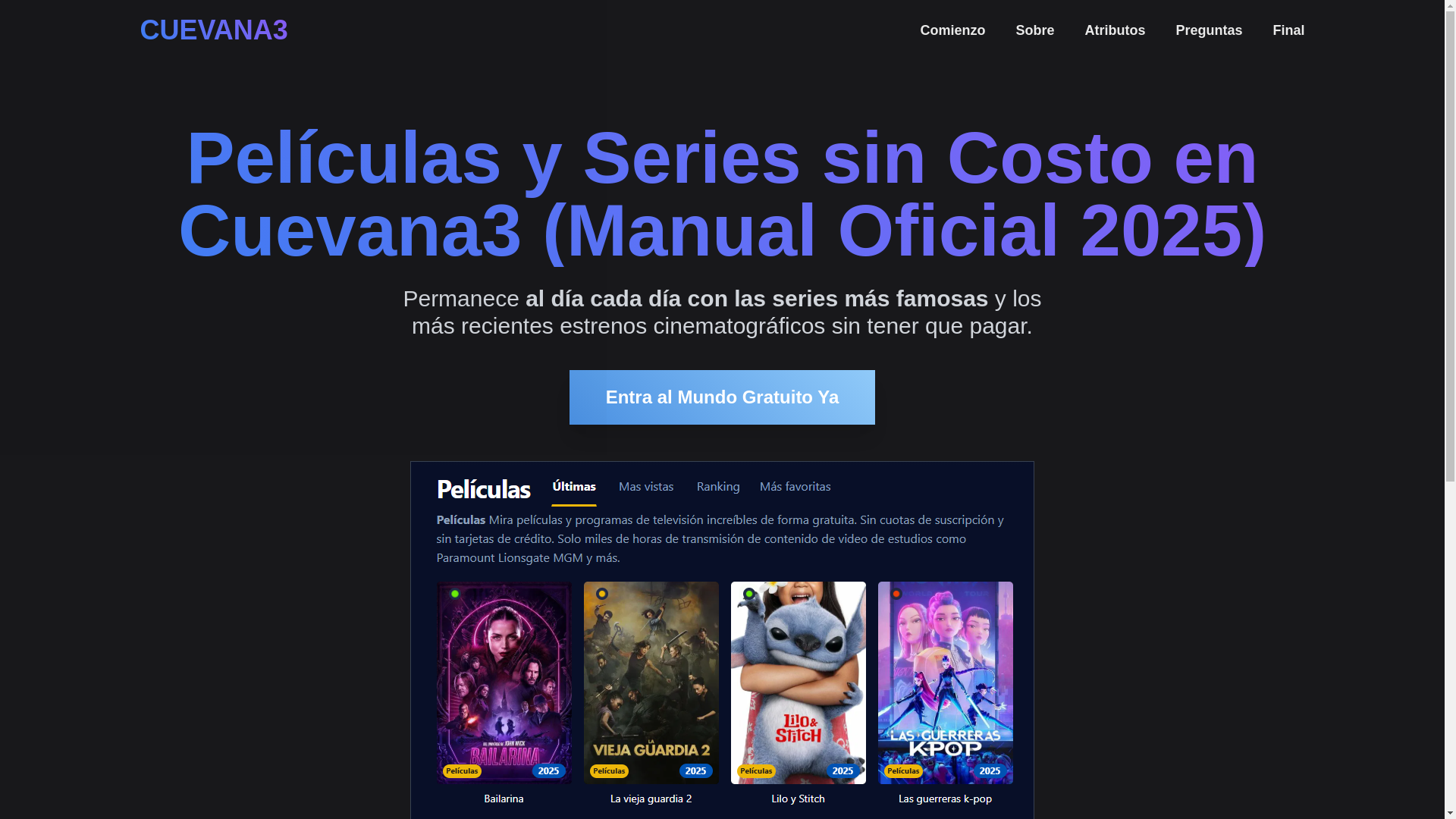 website screenshot of https://cuevana3-1kle.pages.dev/