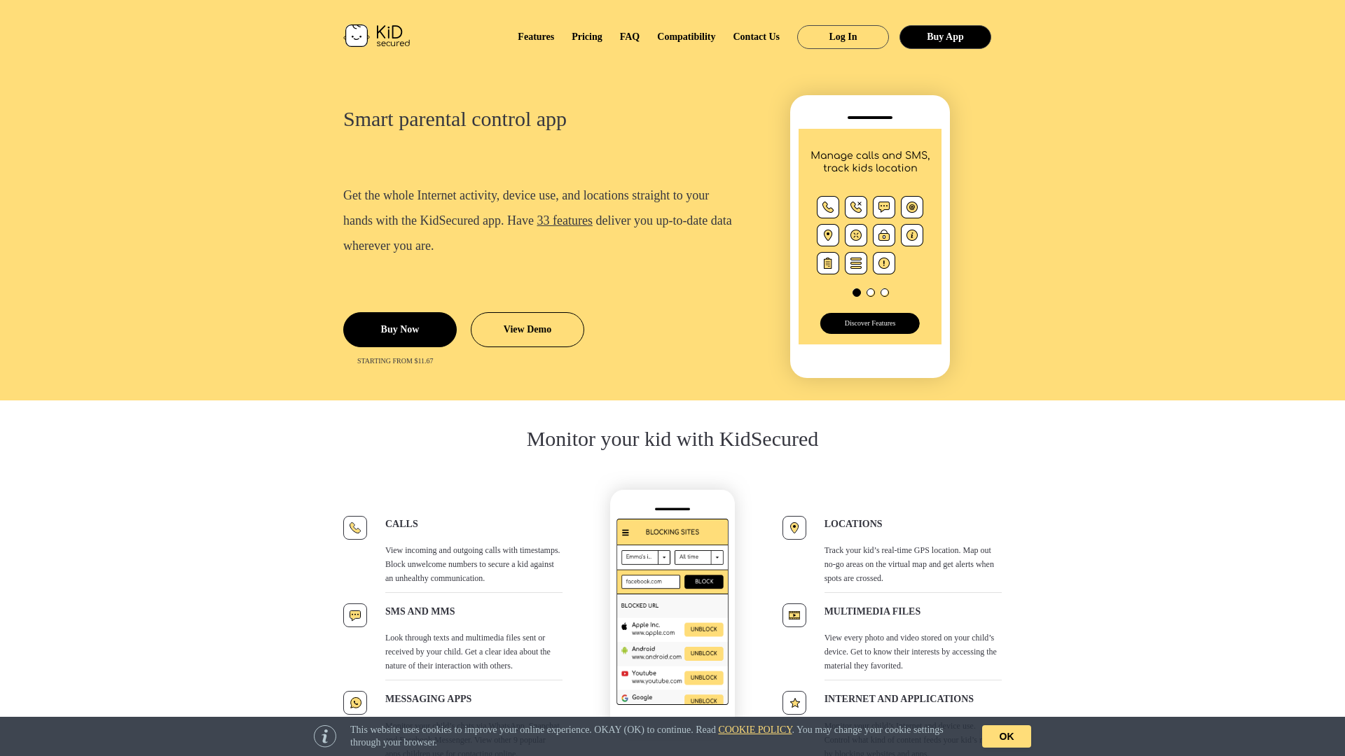 website screenshot of https://kidsecured.com