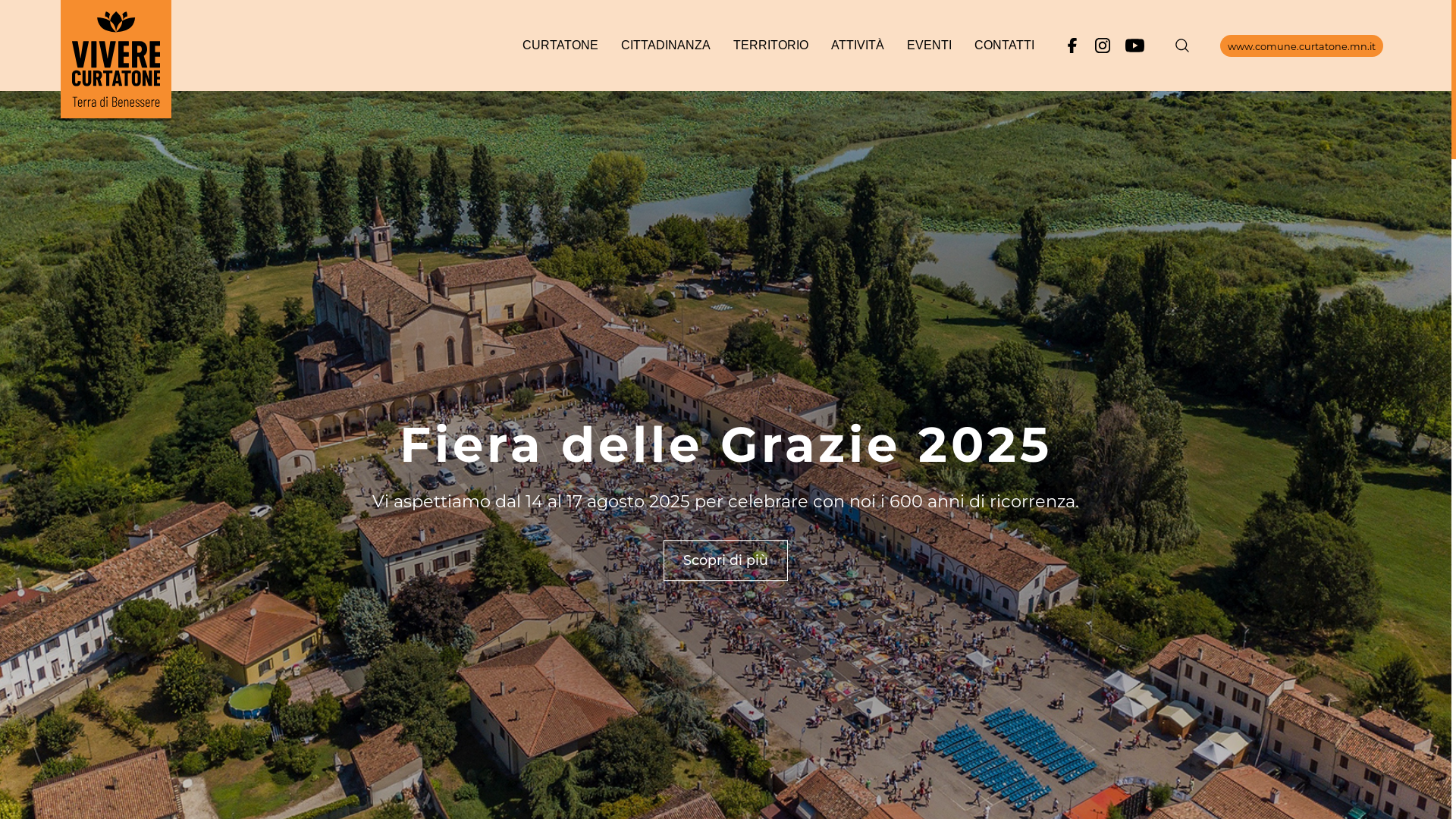 website screenshot of https://viverecurtatone.it/