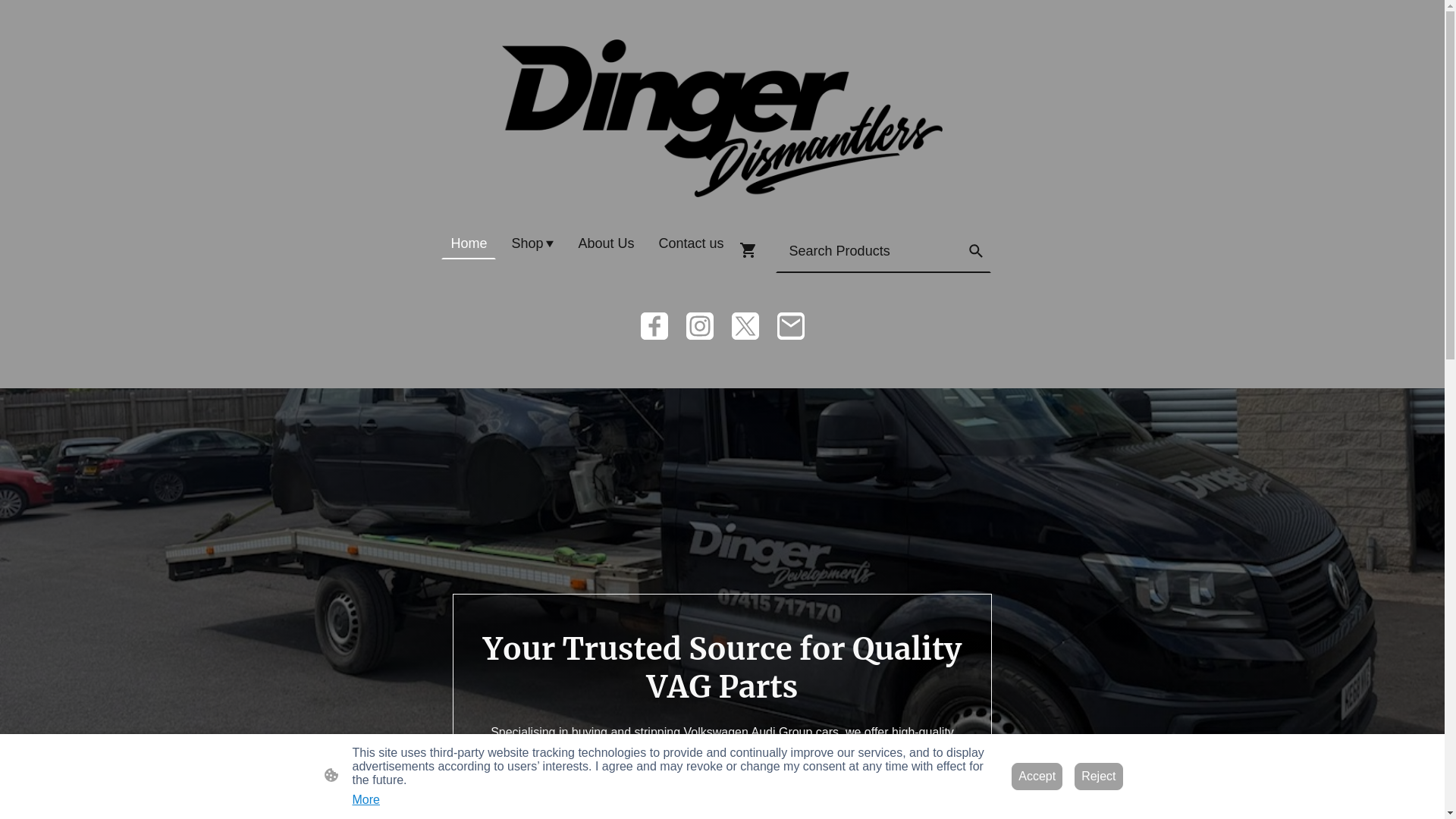 website screenshot of https://dingerdismantlers.co.uk/