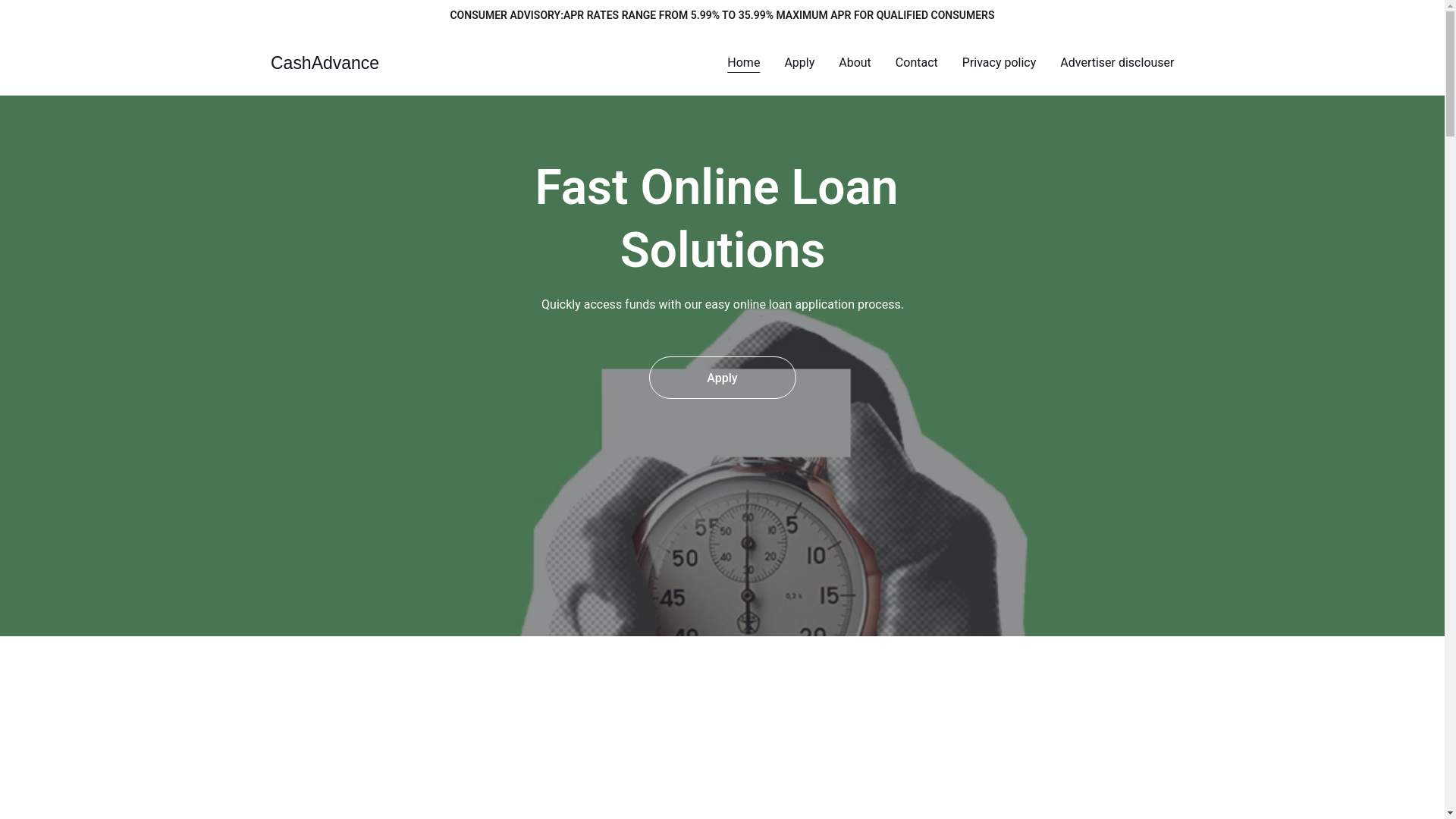 website screenshot of https://cashadvancelend.com/
