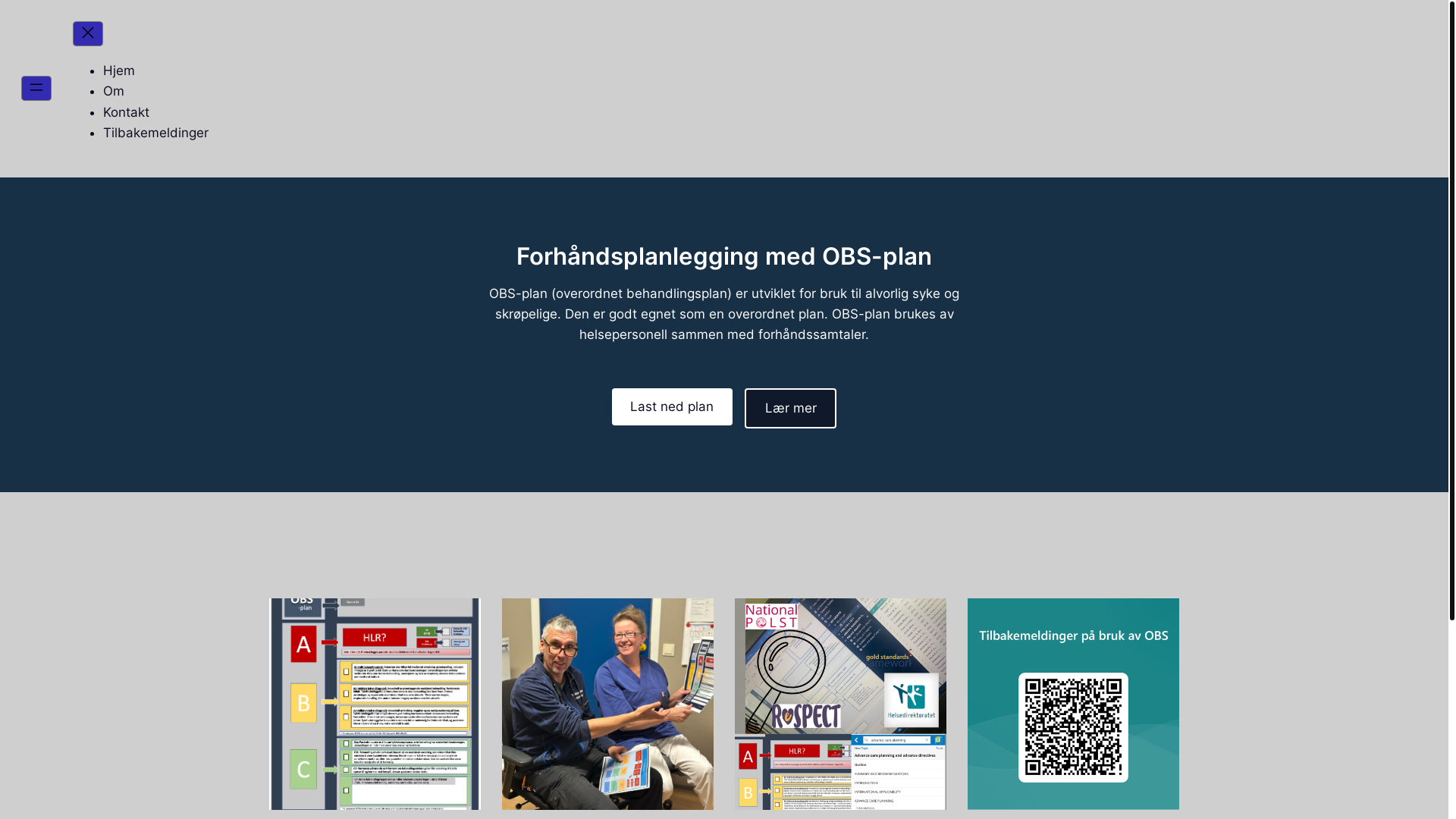 website screenshot of https://obsplan.no/