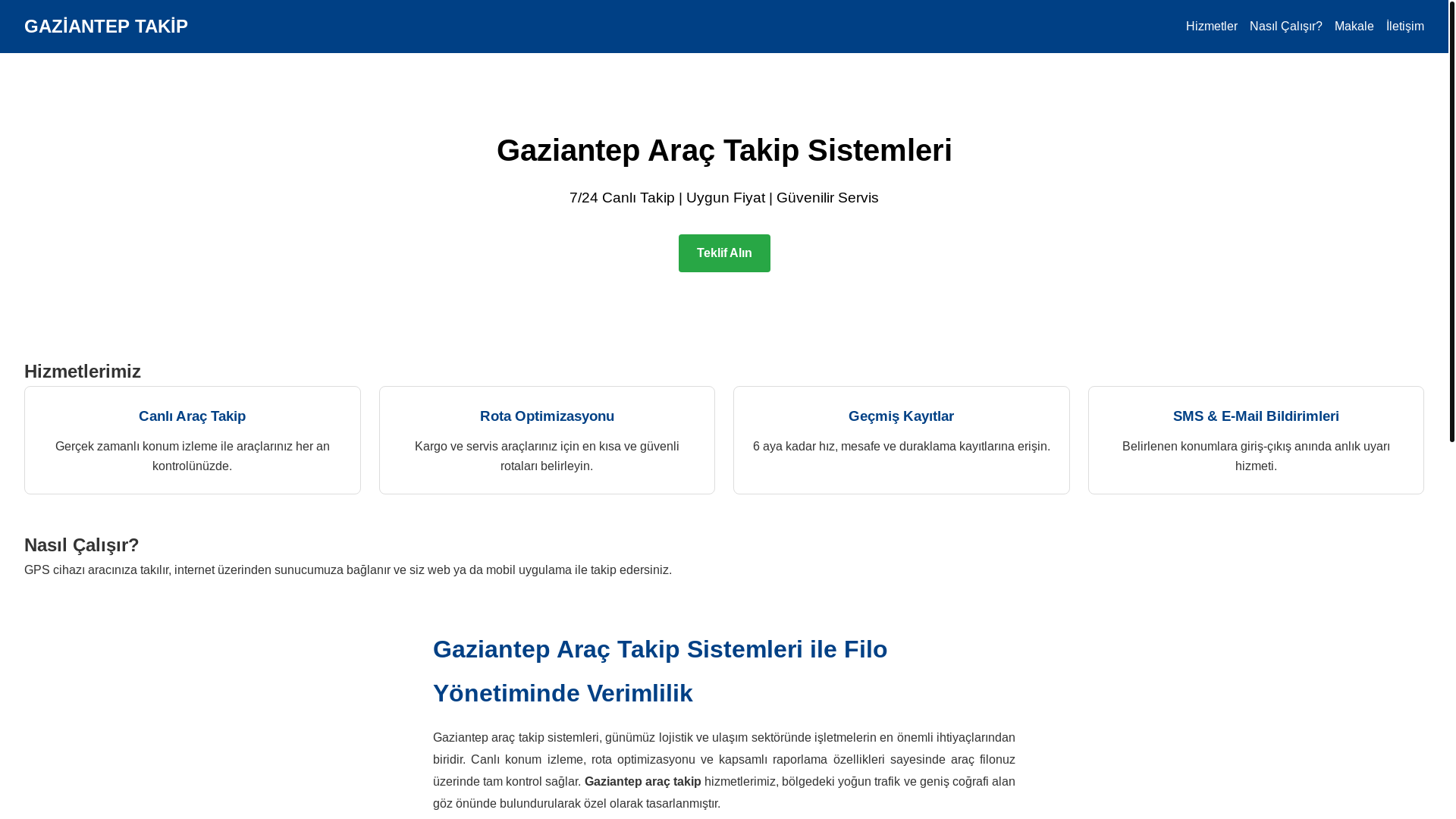 website screenshot of https://gazianteparactakipsistemleri.com.tr/