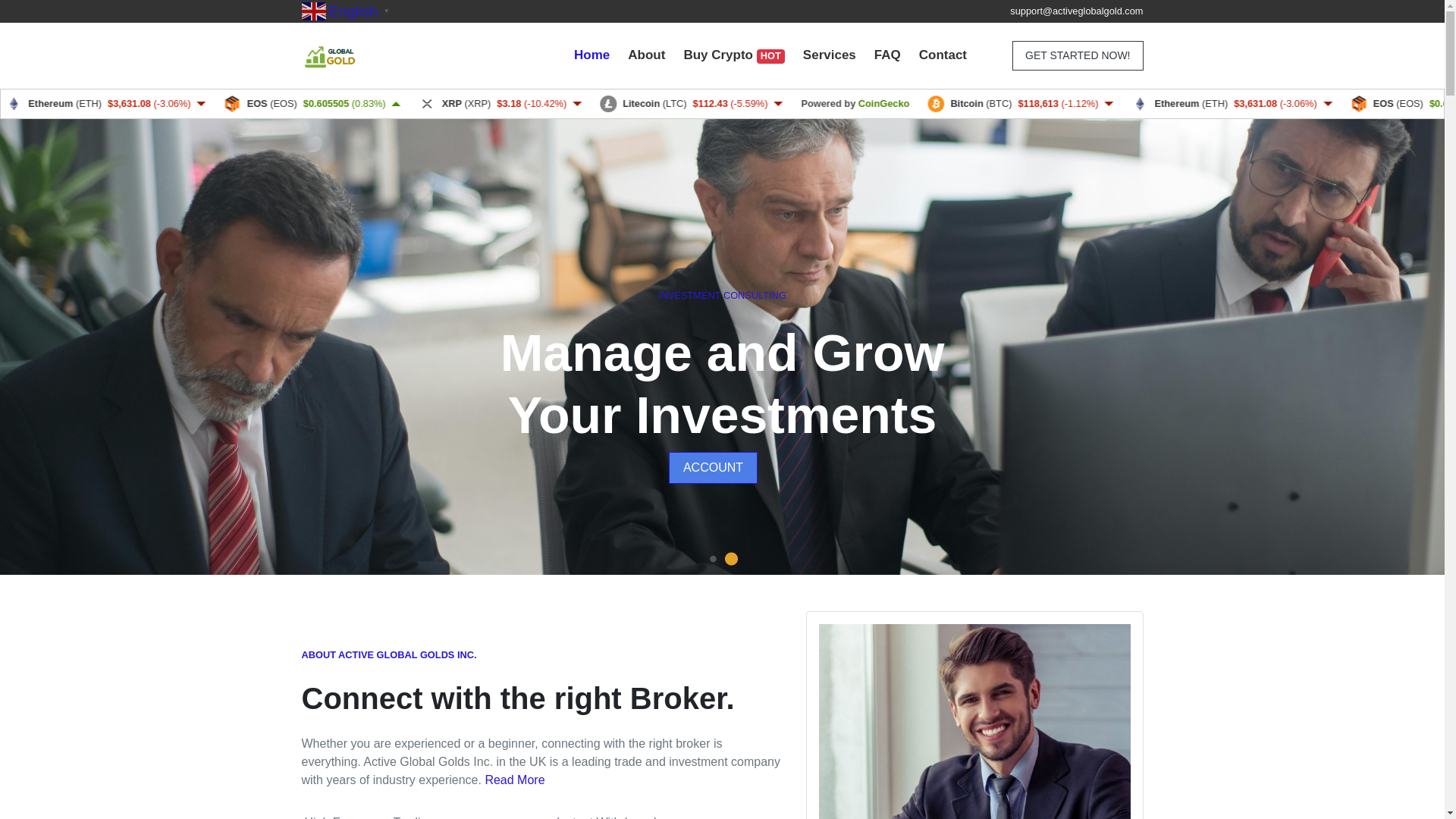 website screenshot of https://activeglobalgold.com/