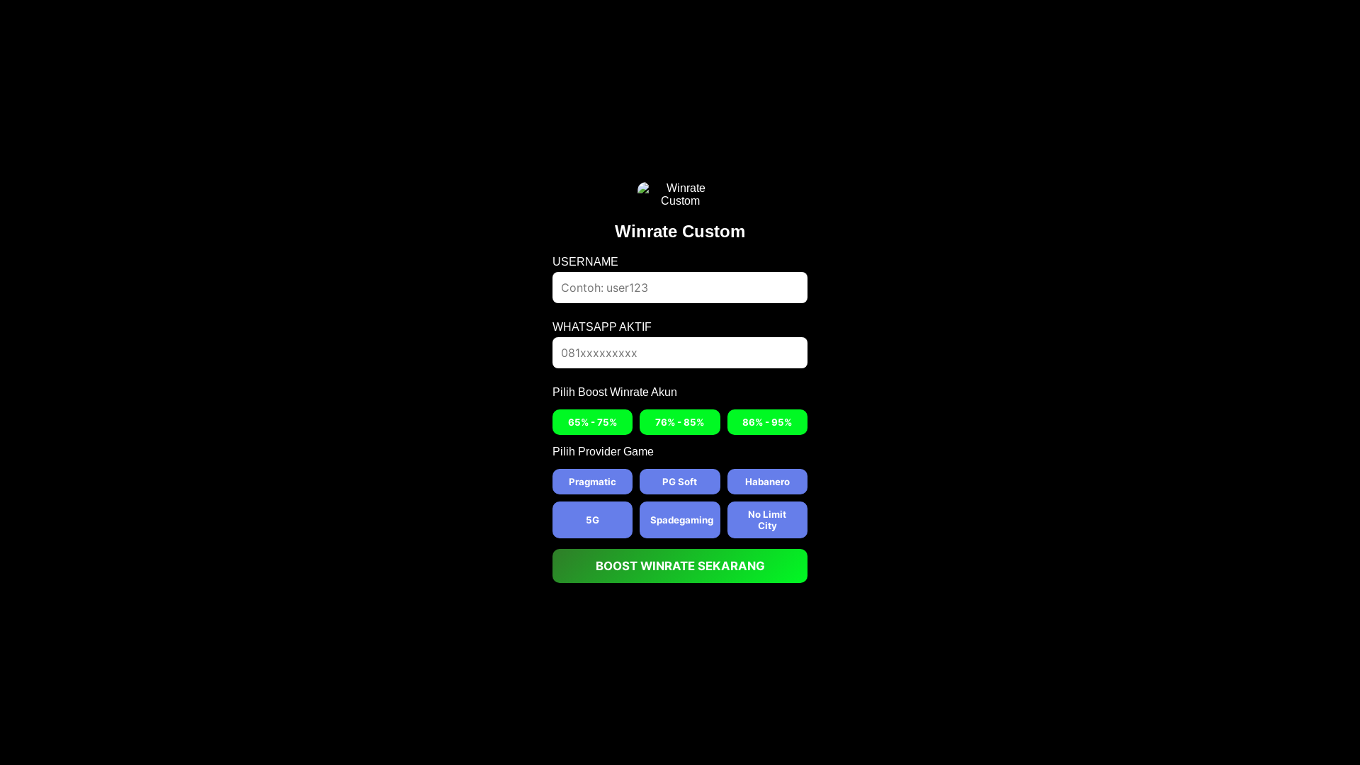 website screenshot of https://winratelampuwinbagus.com/