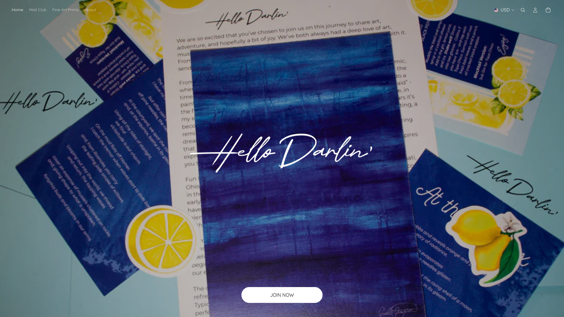 website screenshot of https://hellodarlinpost.com/