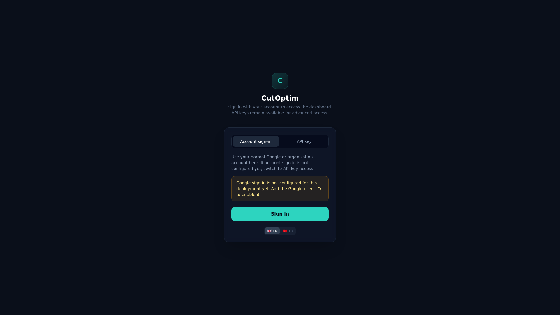 website screenshot of https://cutoptim-dashboard.pages.dev/